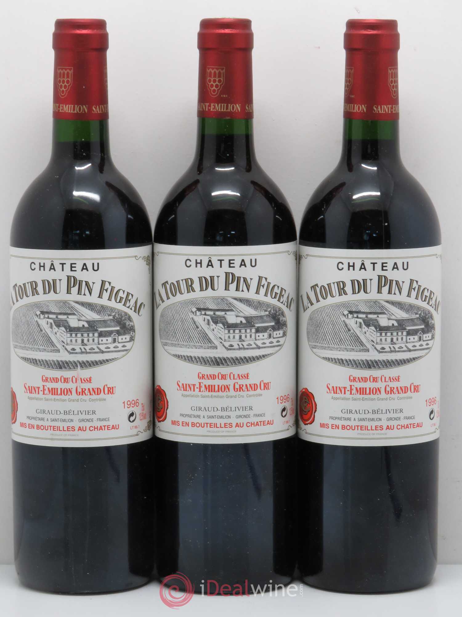 Château la Tour du Pin Figeac 1996 - Lot de 3 bouteilles - 0