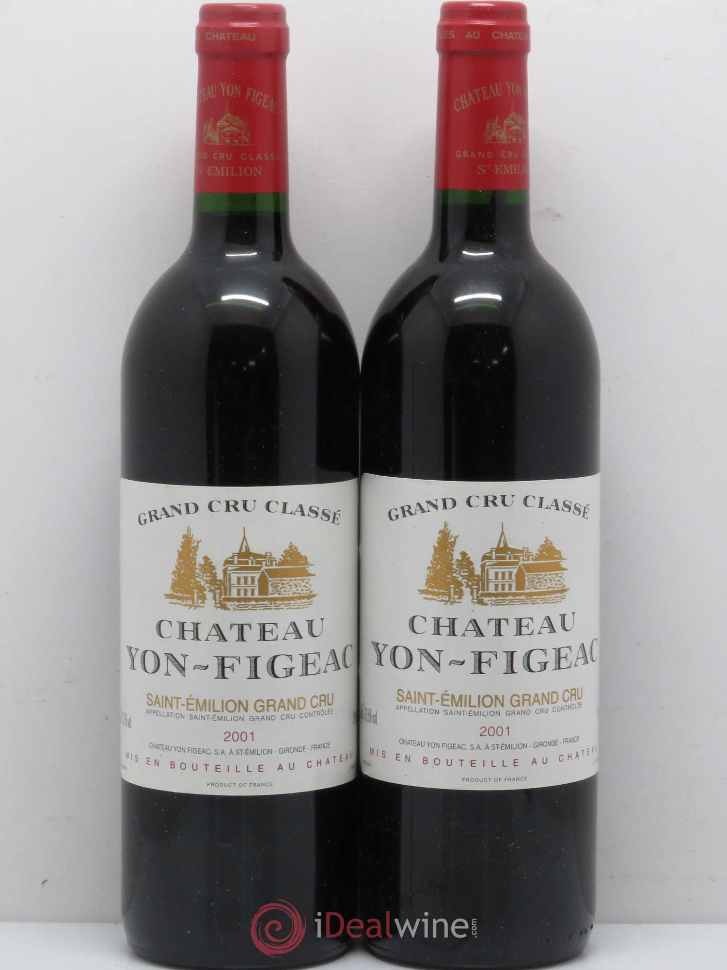 Château Yon Figeac Grand Cru Classé 2001 - Lot de 2 bouteilles - 0