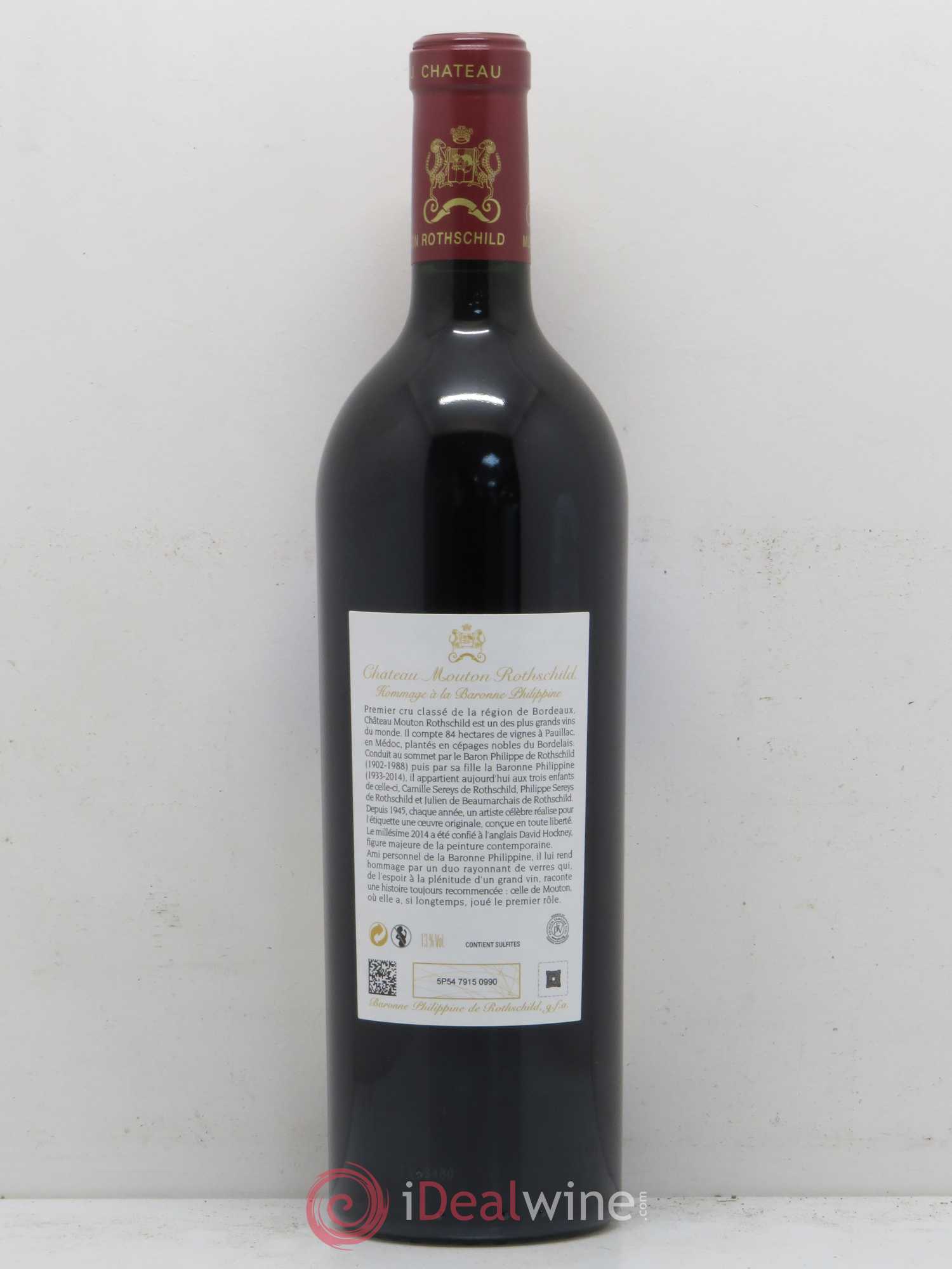 Château Mouton Rothschild 1er Grand Cru Classé 2014 - Lot de 1 bouteille - 1