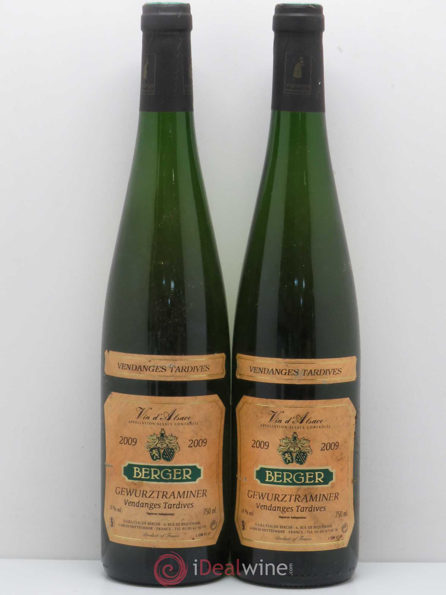 Gewurztraminer Vendanges Tardives Vendanges Tardives Claude Berger 2009 - Lotto di 2 bottiglie - 0