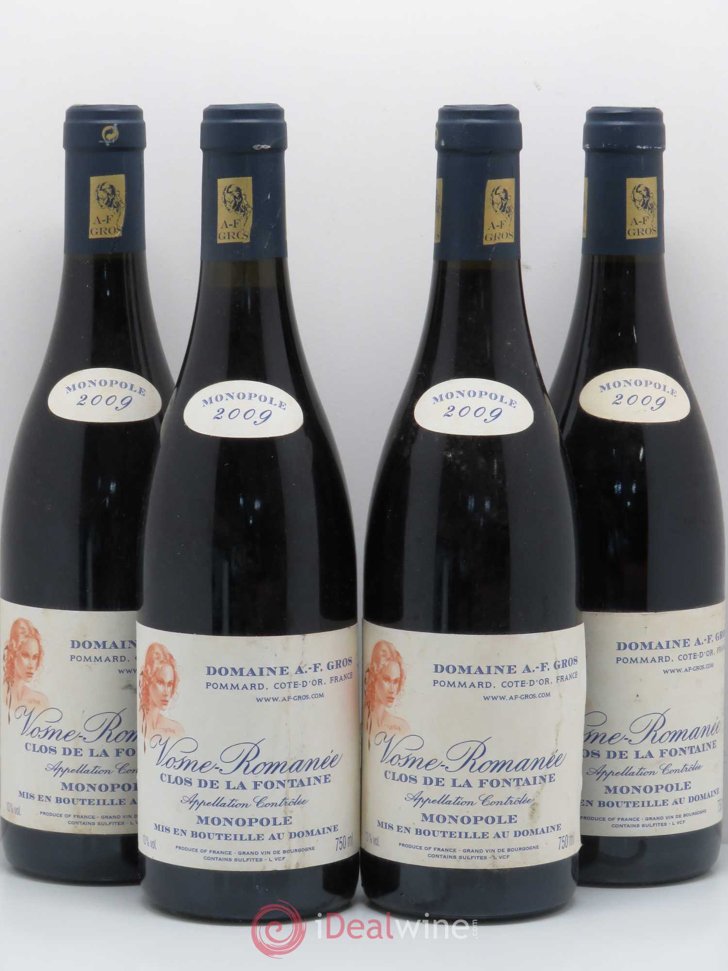 Vosne-Romanée Clos de la Fontaine A.-F. Gros Domaine Pierre André 2009 - Lot de 4 bouteilles - 0