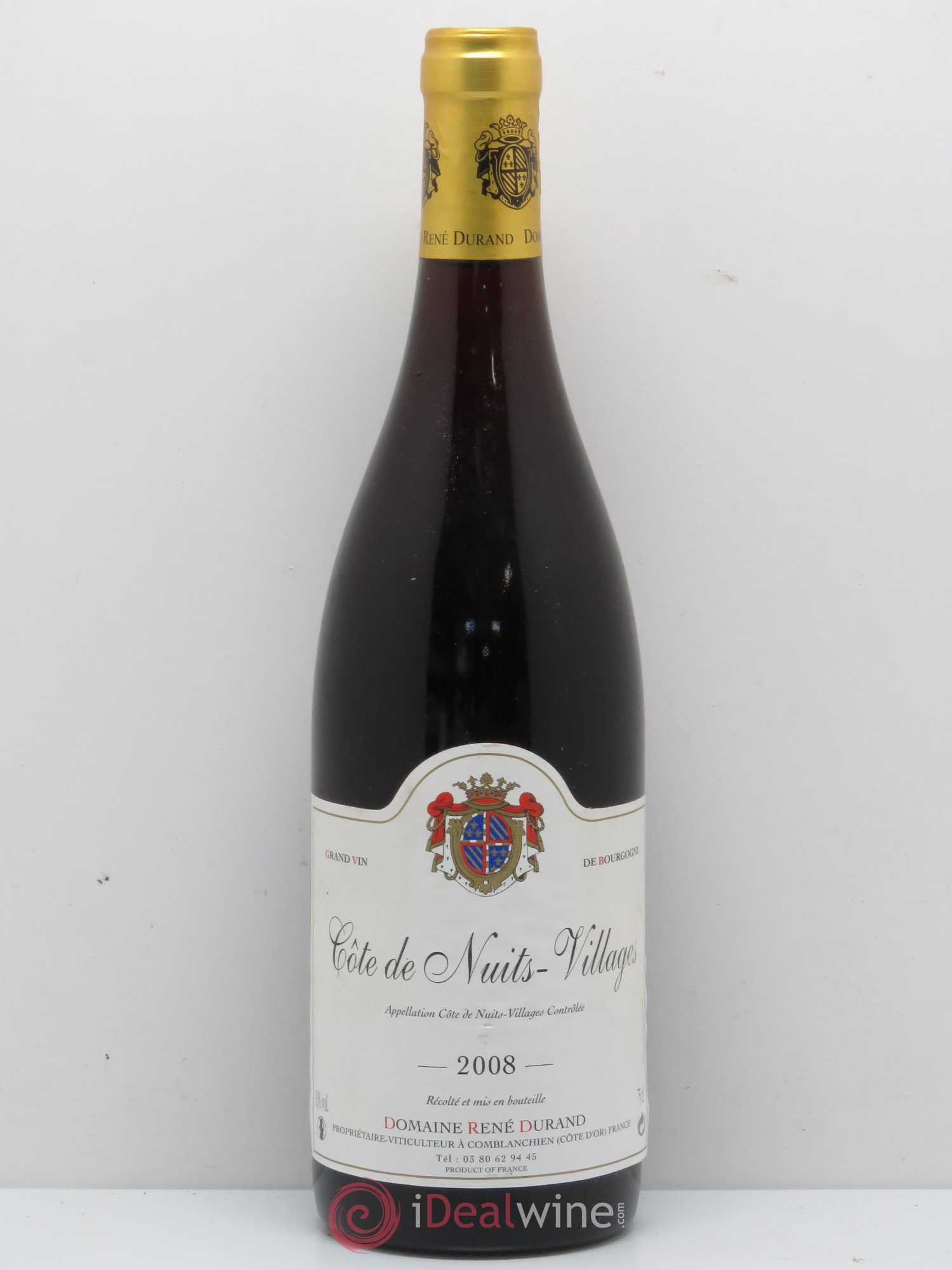 Côte de Nuits-Villages Domaine Réné Durand 2008 - Lot de 1 bouteille - 0