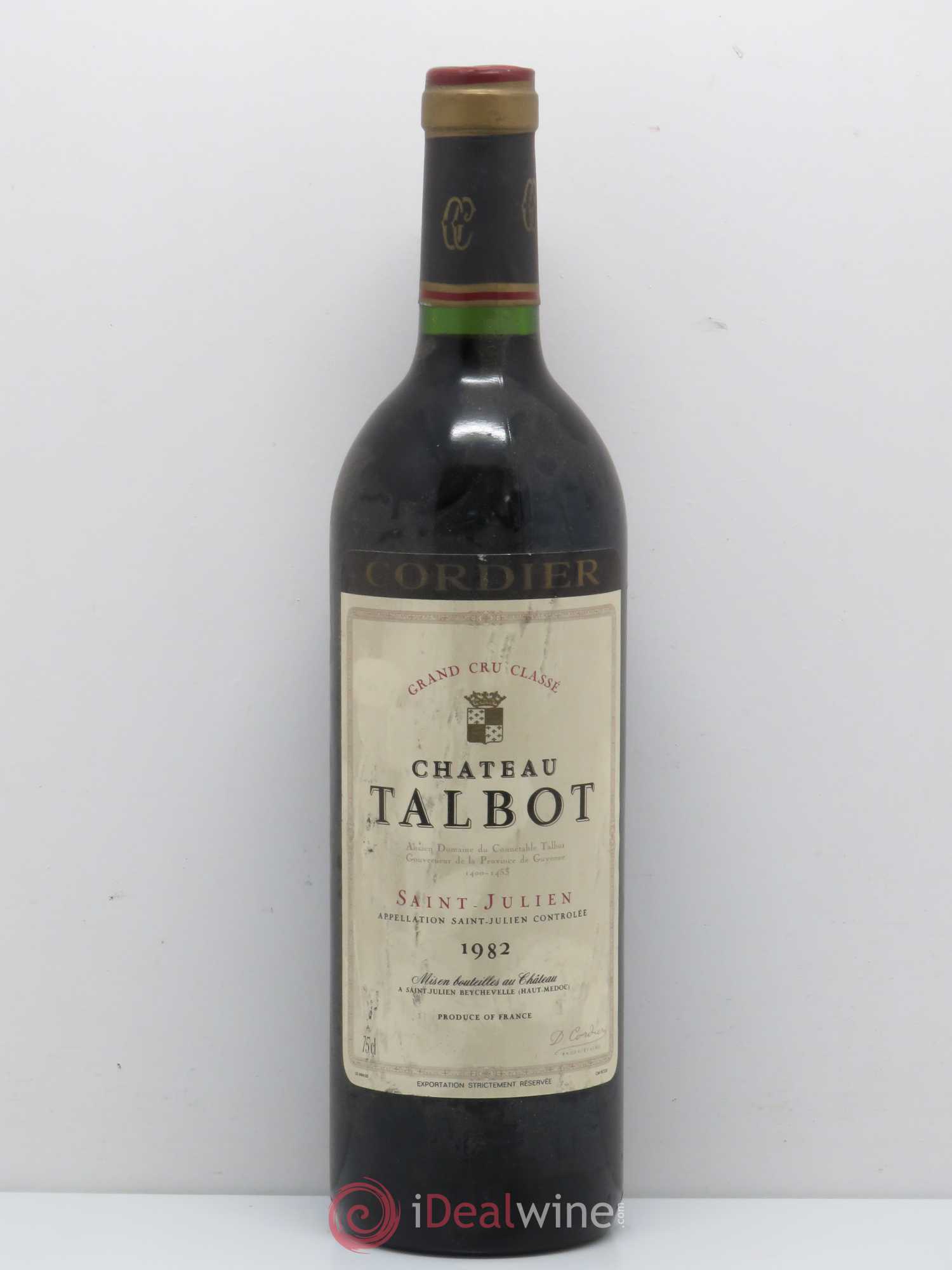 Château Talbot 4ème Grand Cru Classé 1982 - Lot de 1 bouteille - 0