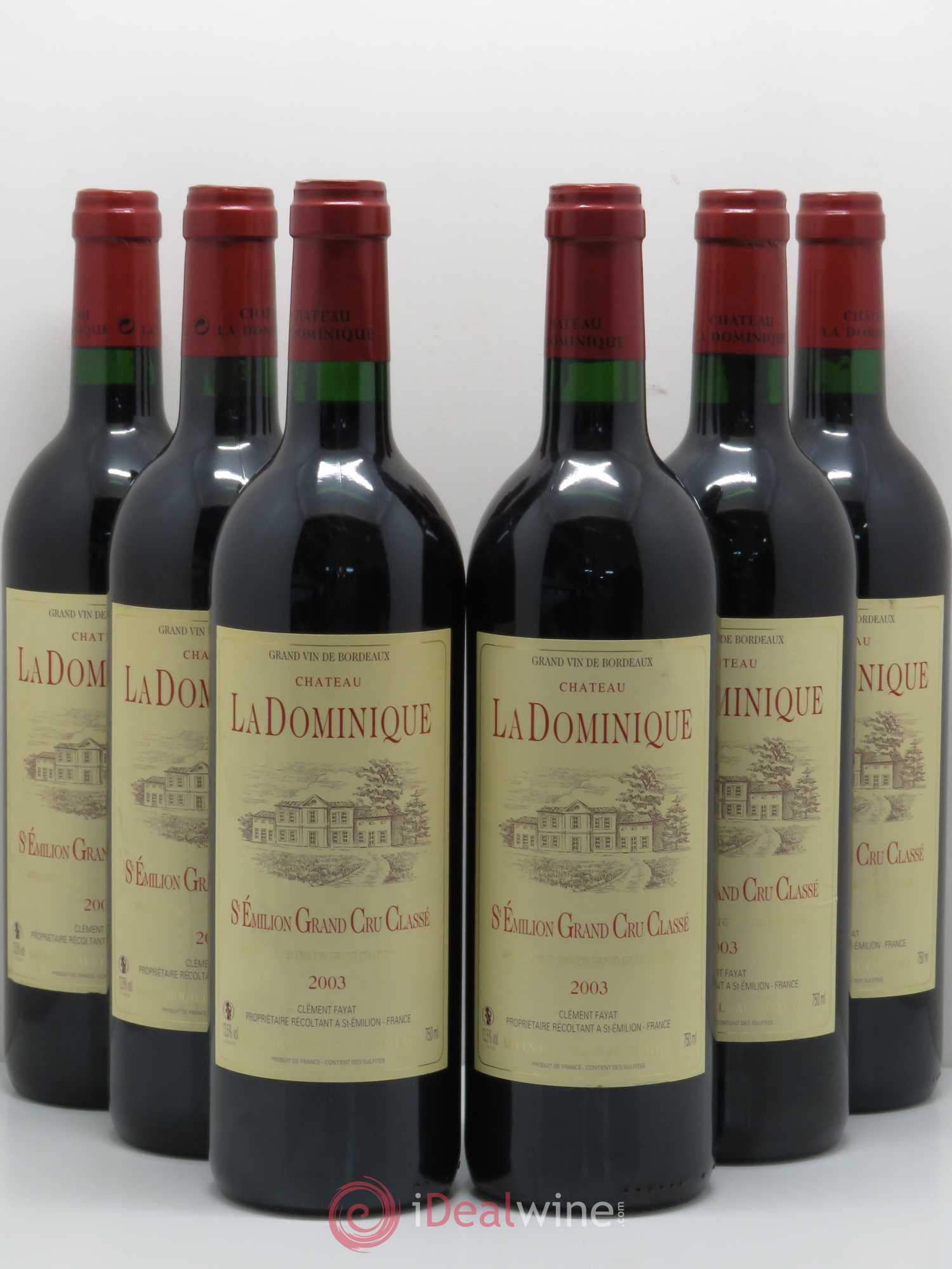 Château la Dominique Grand Cru Classé 2003 - Lot de 6 bouteilles - 0