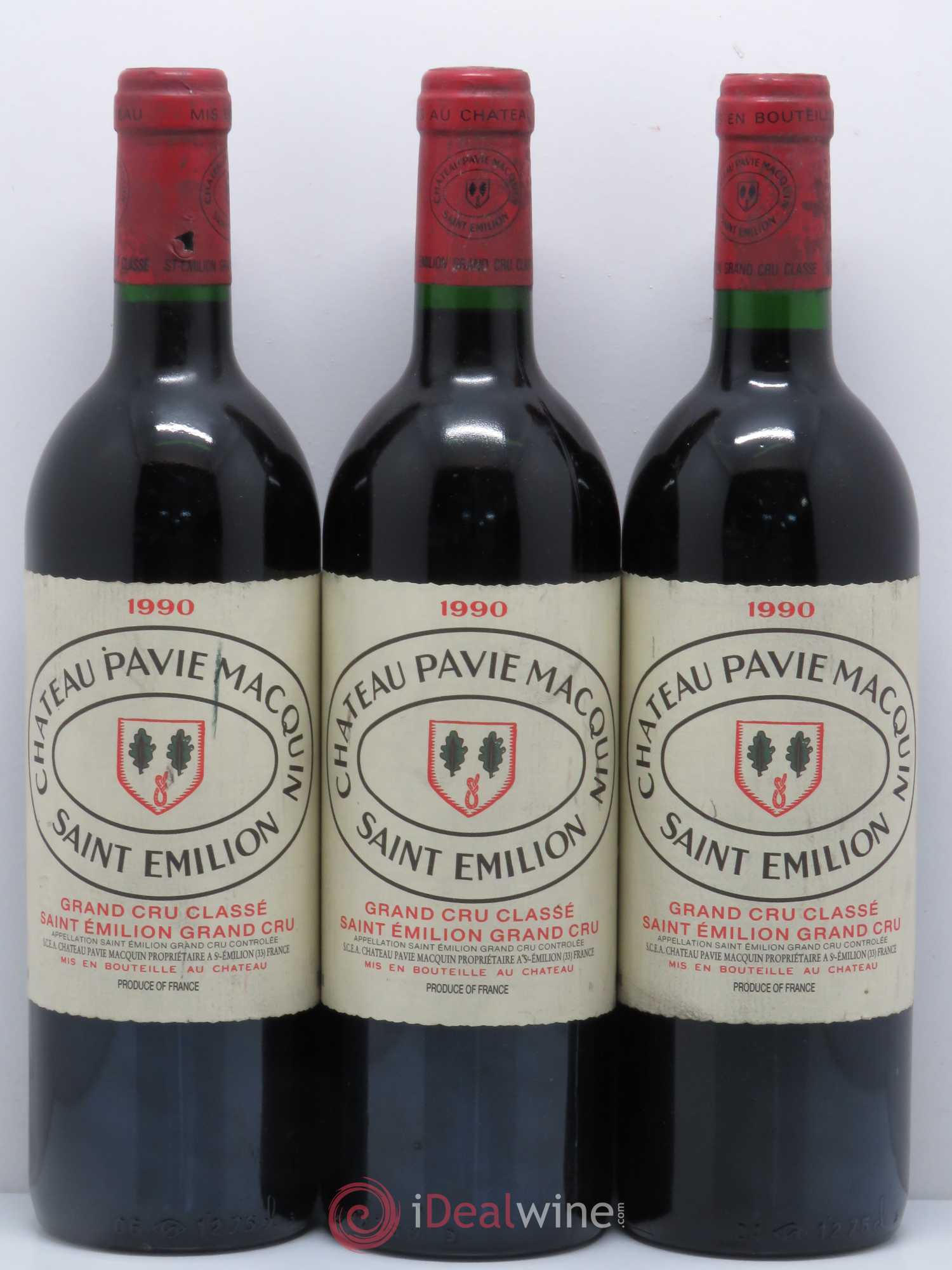 Château Pavie Macquin 1er Grand Cru Classé B 1990 - Lot de 3 bouteilles - 0