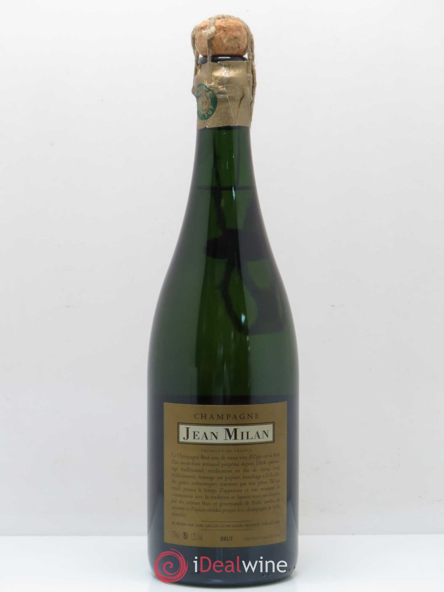 Champagne Grande Reserve Grand Cru Blanc de Blancs Jean Milan - Lot de 1 bouteille - 1