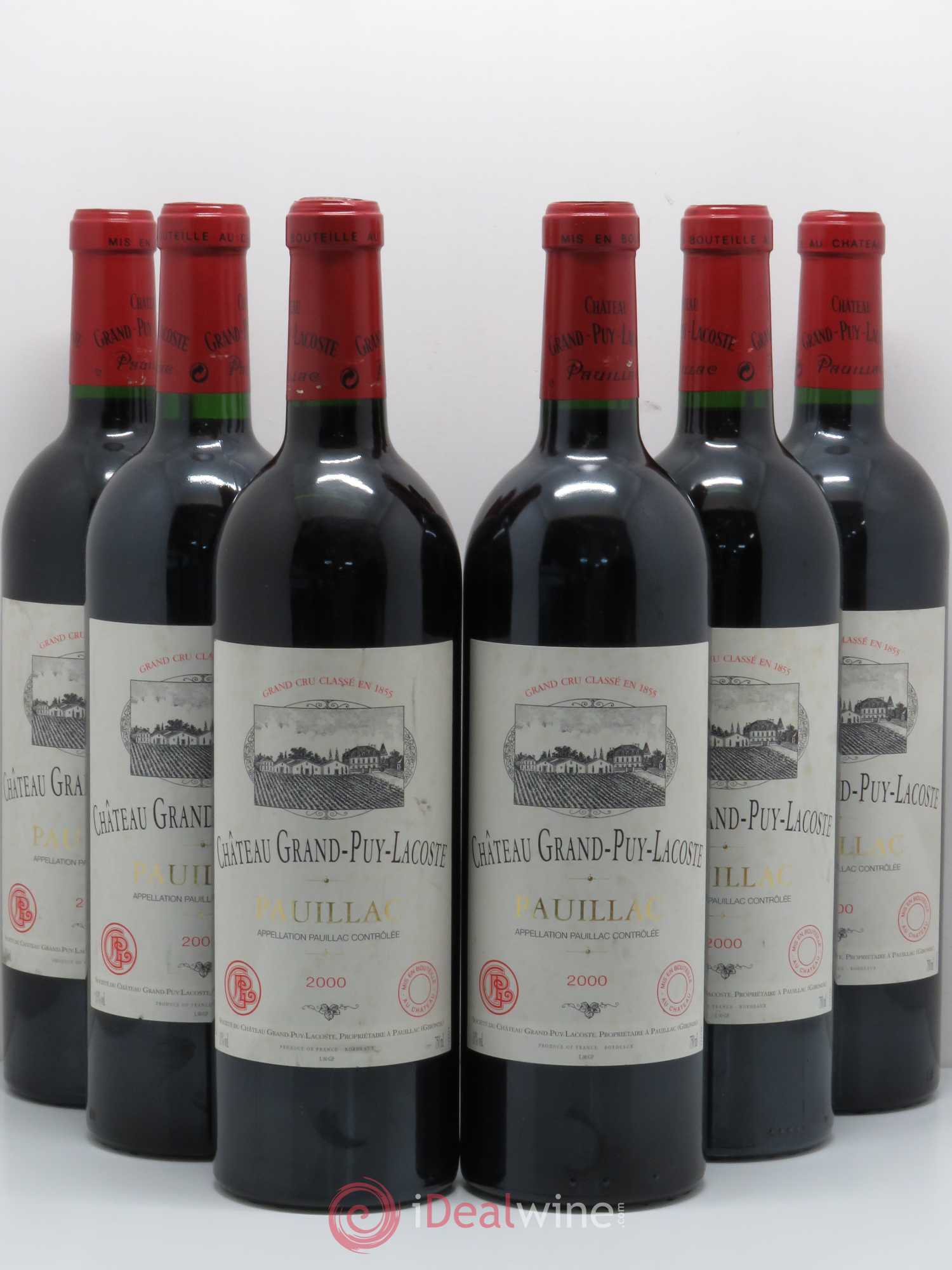 Château Grand Puy Lacoste 5ème Grand Cru Classé 2000 - Lot de 6 bouteilles - 0