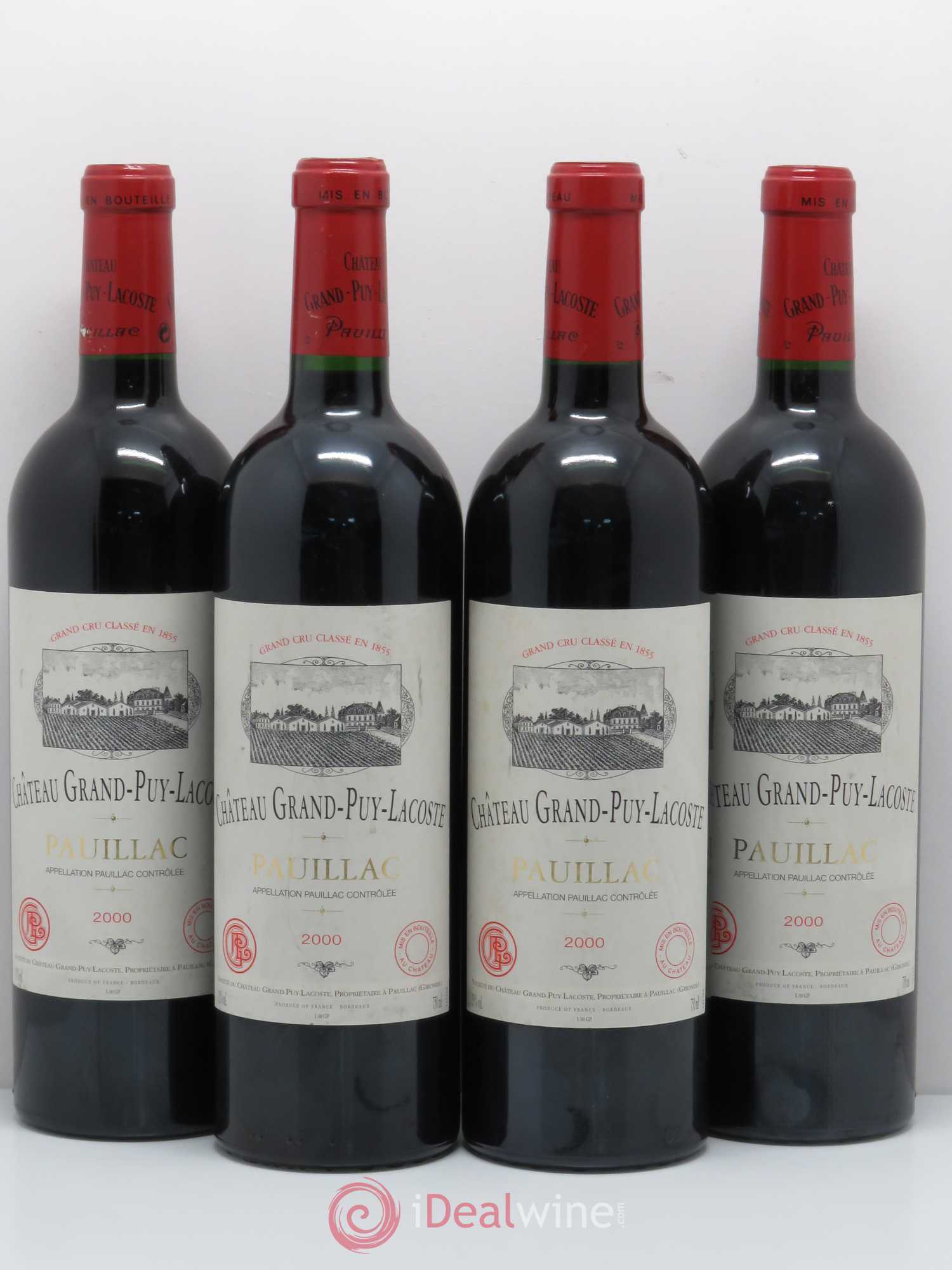 Château Grand Puy Lacoste 5ème Grand Cru Classé 2000 - Lot de 4 bouteilles - 0