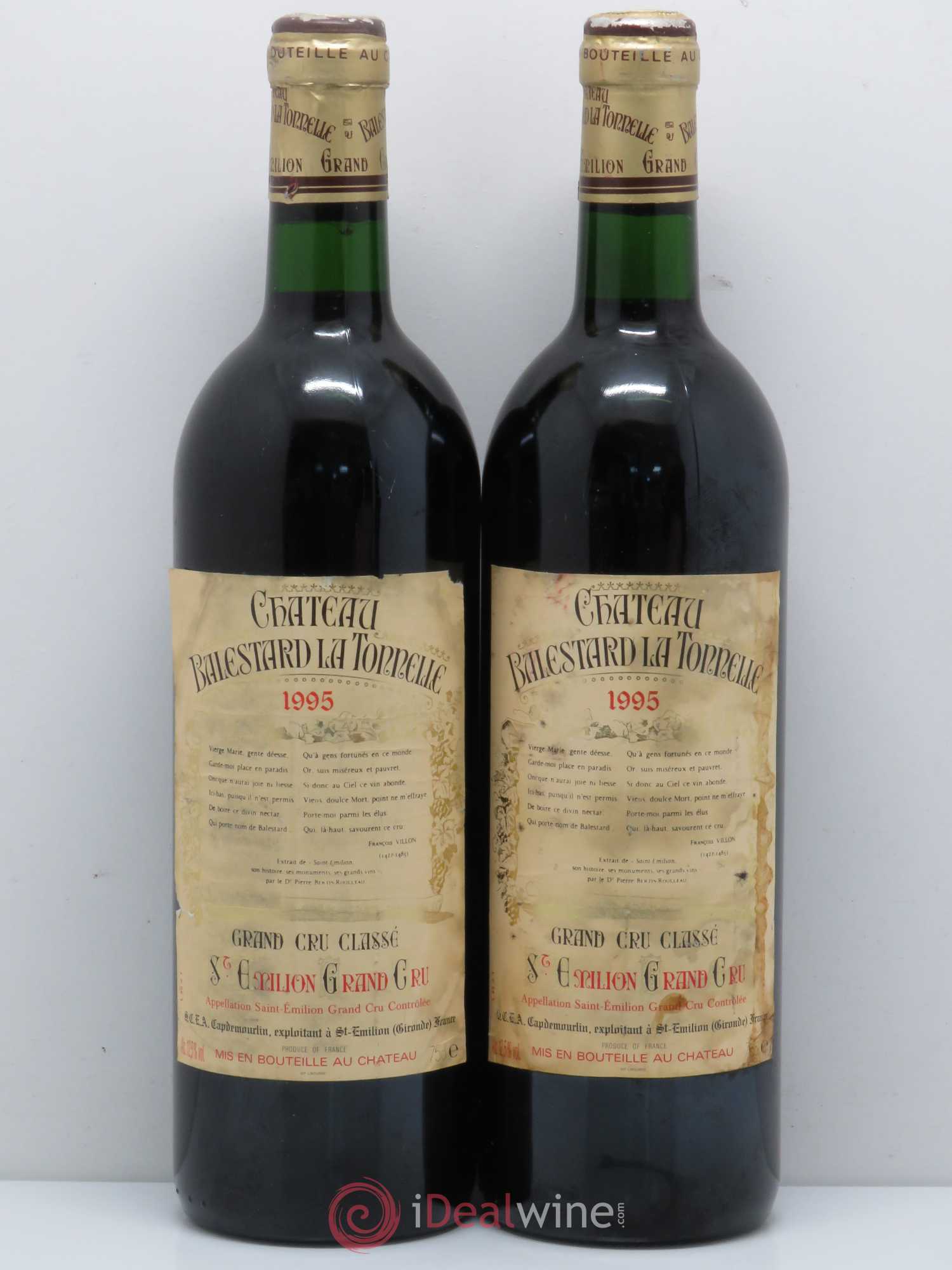 Château Balestard la Tonnelle Grand Cru Classé 1995 - Lot de 2 bouteilles - 0