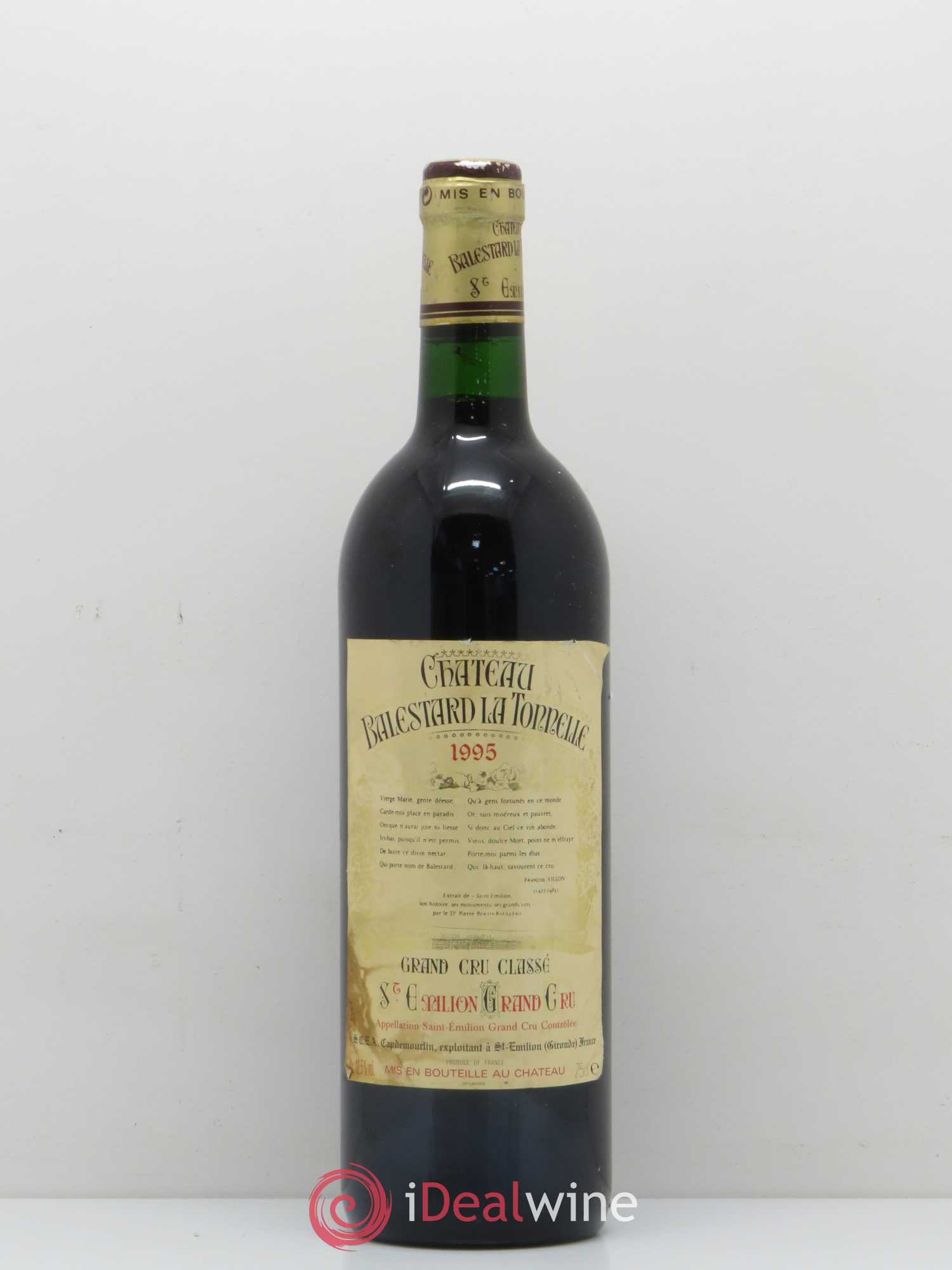 Château Balestard la Tonnelle Grand Cru Classé 1995 - Lot de 1 bouteille - 0