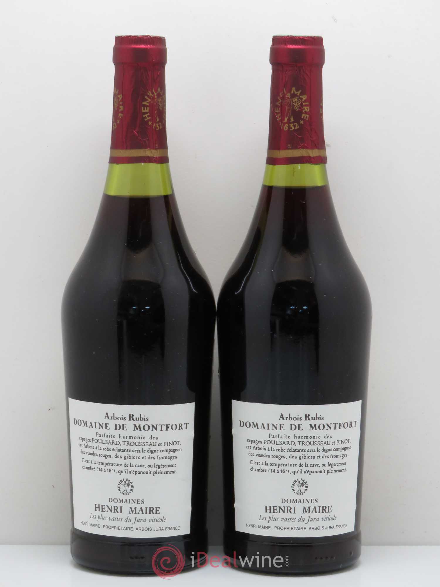 Arbois Rubis Henri Maire Domaine de Montfort 1977 - Posten von 2 Flaschen - 1