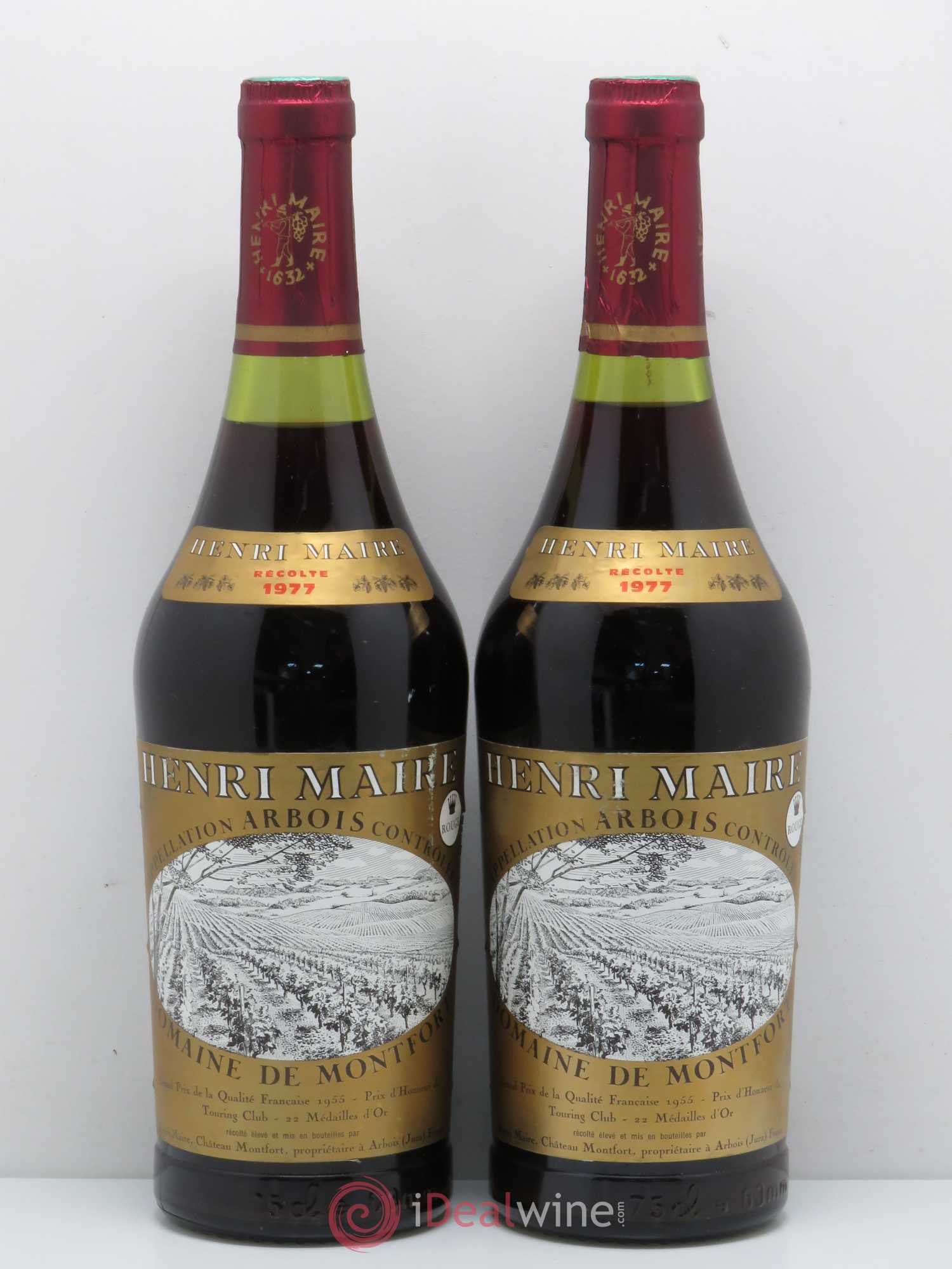 Arbois Rubis Henri Maire Domaine de Montfort 1977 - Posten von 2 Flaschen - 0