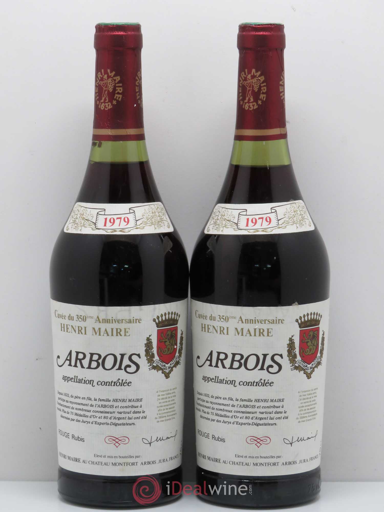 Arbois Rubis Henri Maire cuvée 350ème anniversaire 1979 - Posten von 2 Flaschen - 0