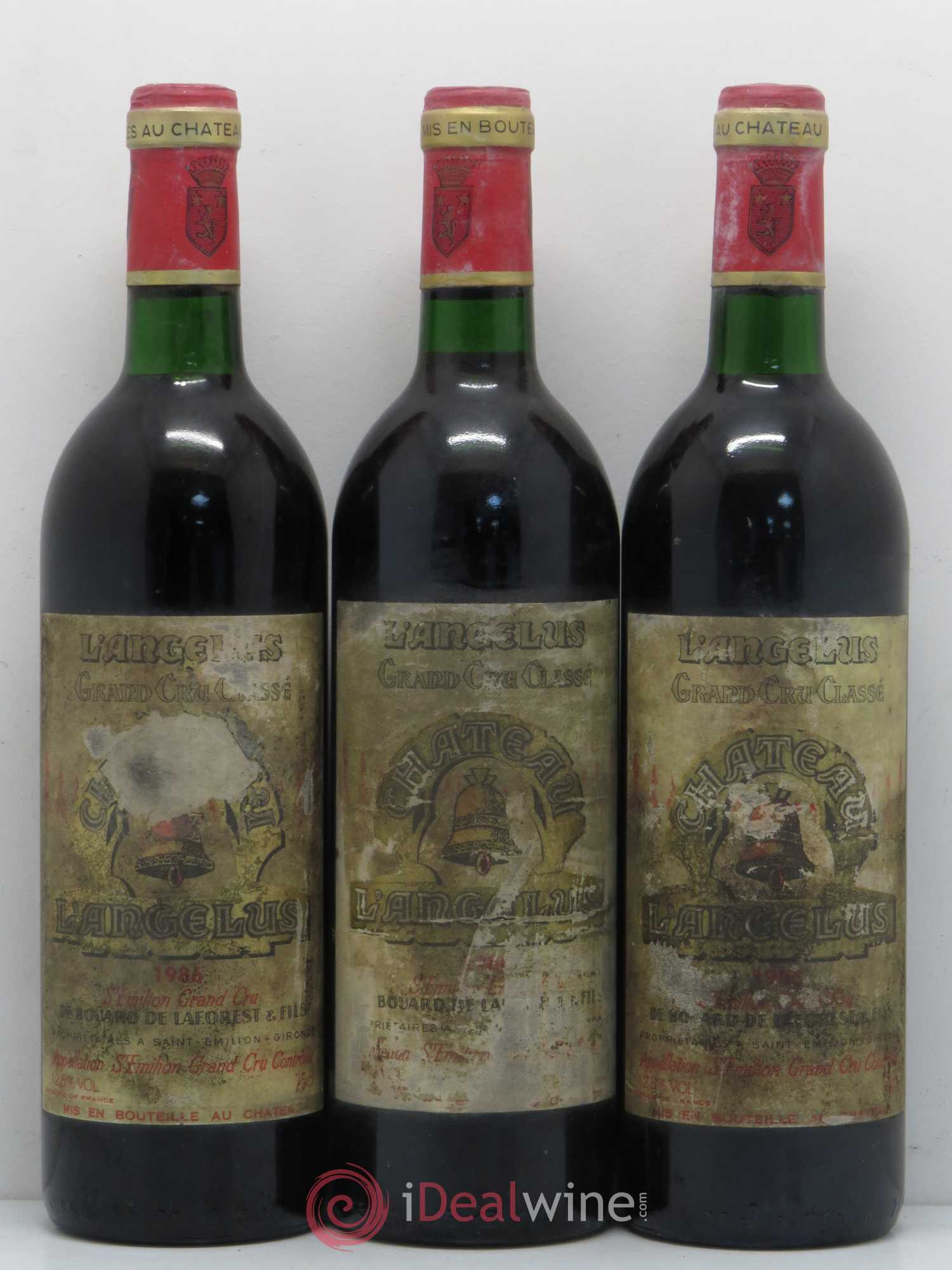 Château Angélus 1er Grand Cru Classé A 1986 - Lot de 3 bouteilles - 0