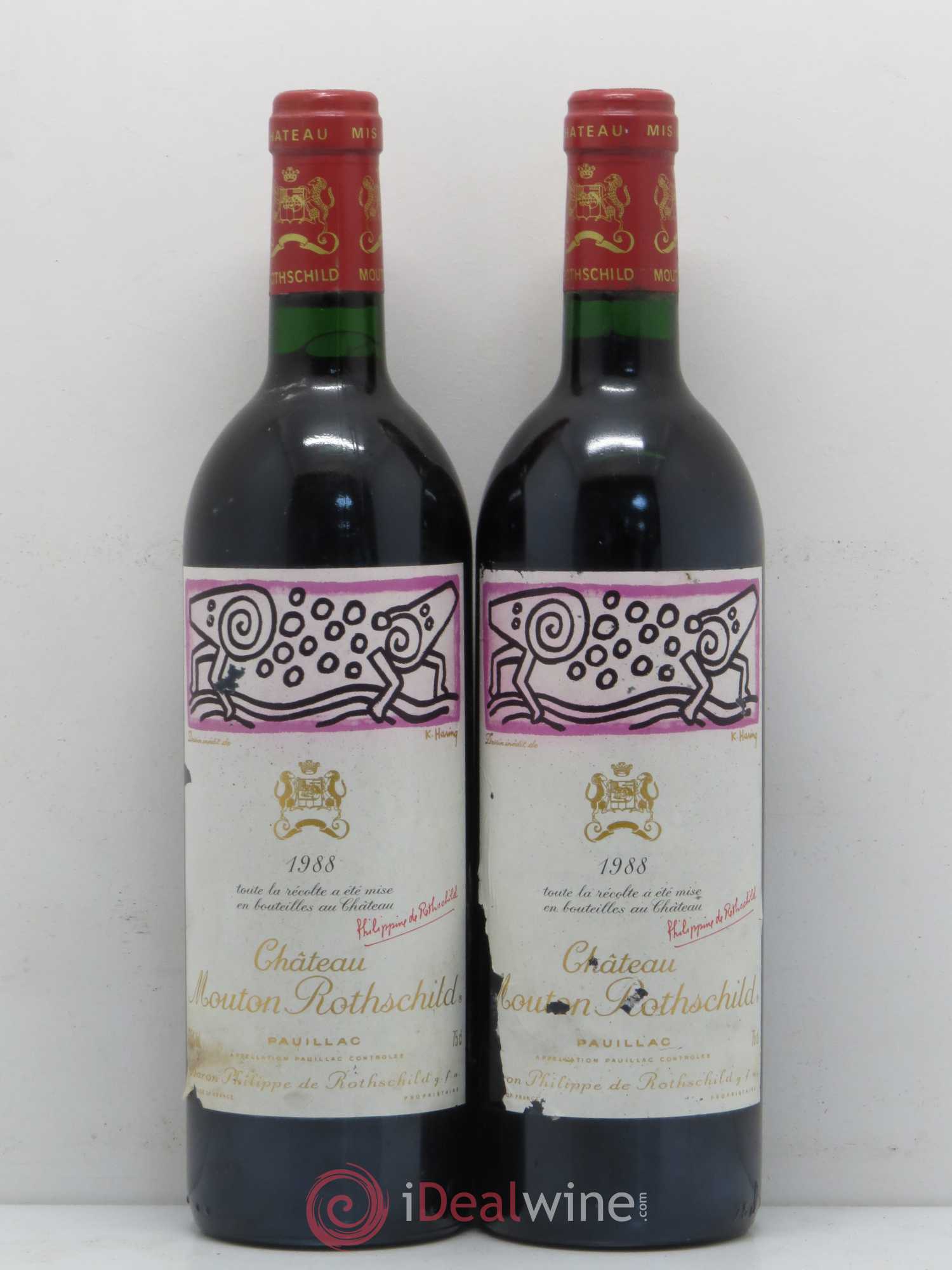 Château Mouton Rothschild 1er Grand Cru Classé 1988 - Lot de 2 bouteilles - 0