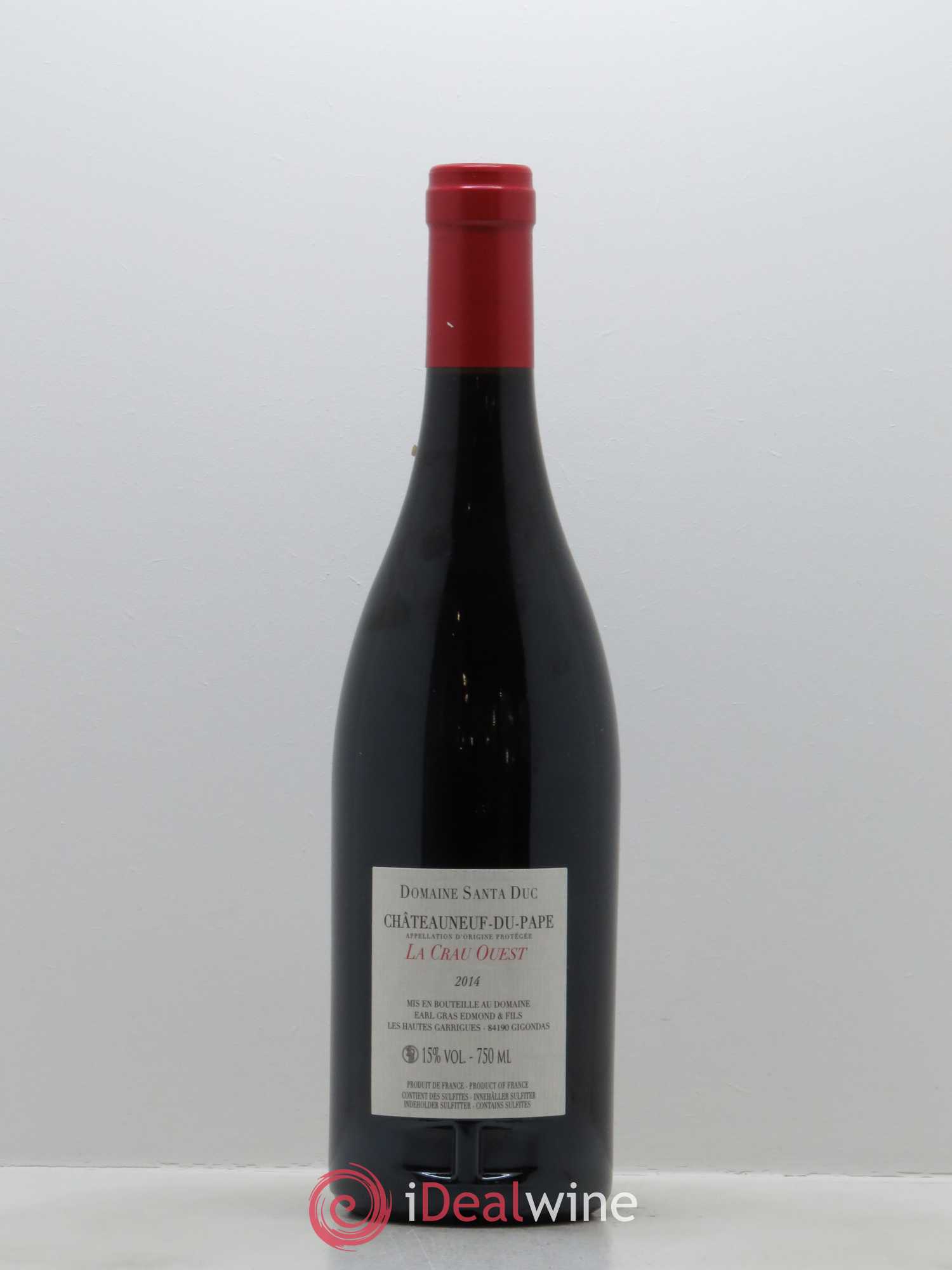 Châteauneuf-du-Pape Santa Duc (Domaine) Le Crau Ouest Famille Gras 2014 - Lot de 1 bouteille - 1