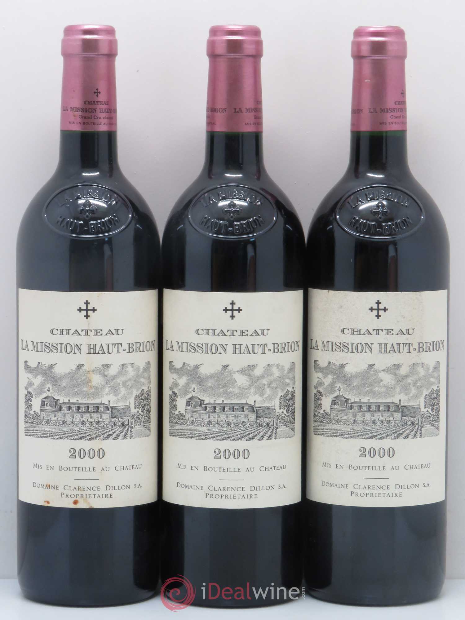Château la Mission Haut-Brion Cru Classé de Graves 2000 - Lot de 3 bouteilles - 0