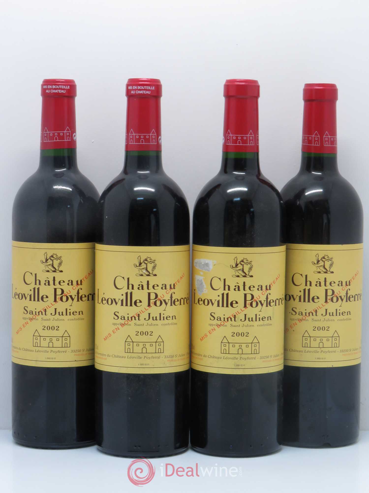 Château Léoville Poyferré 2ème Grand Cru Classé 2002 - Lot de 4 bouteilles - 0
