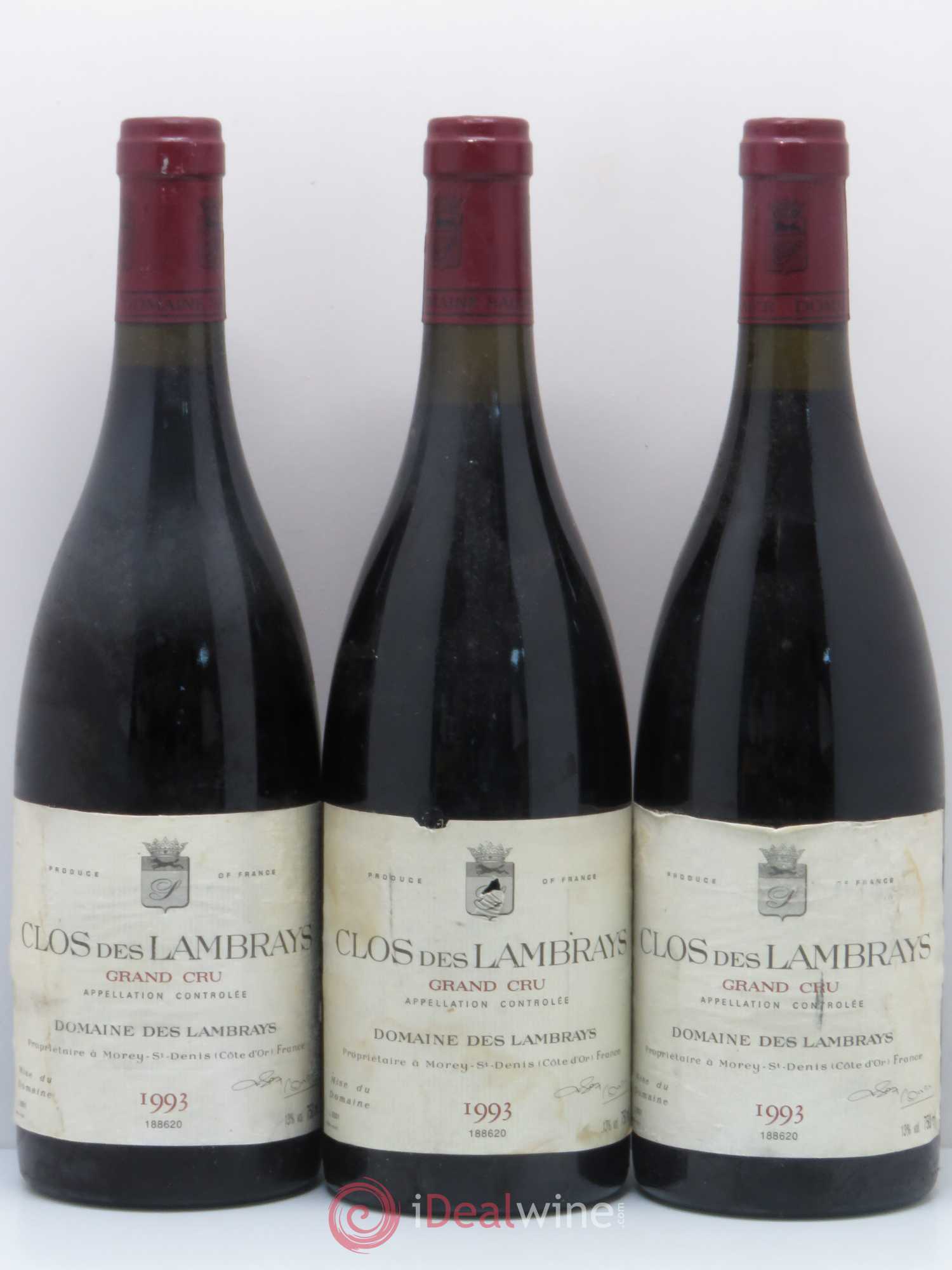 Clos des Lambrays Grand Cru Domaine des Lambrays 1993 - Lot de 3 bouteilles - 0