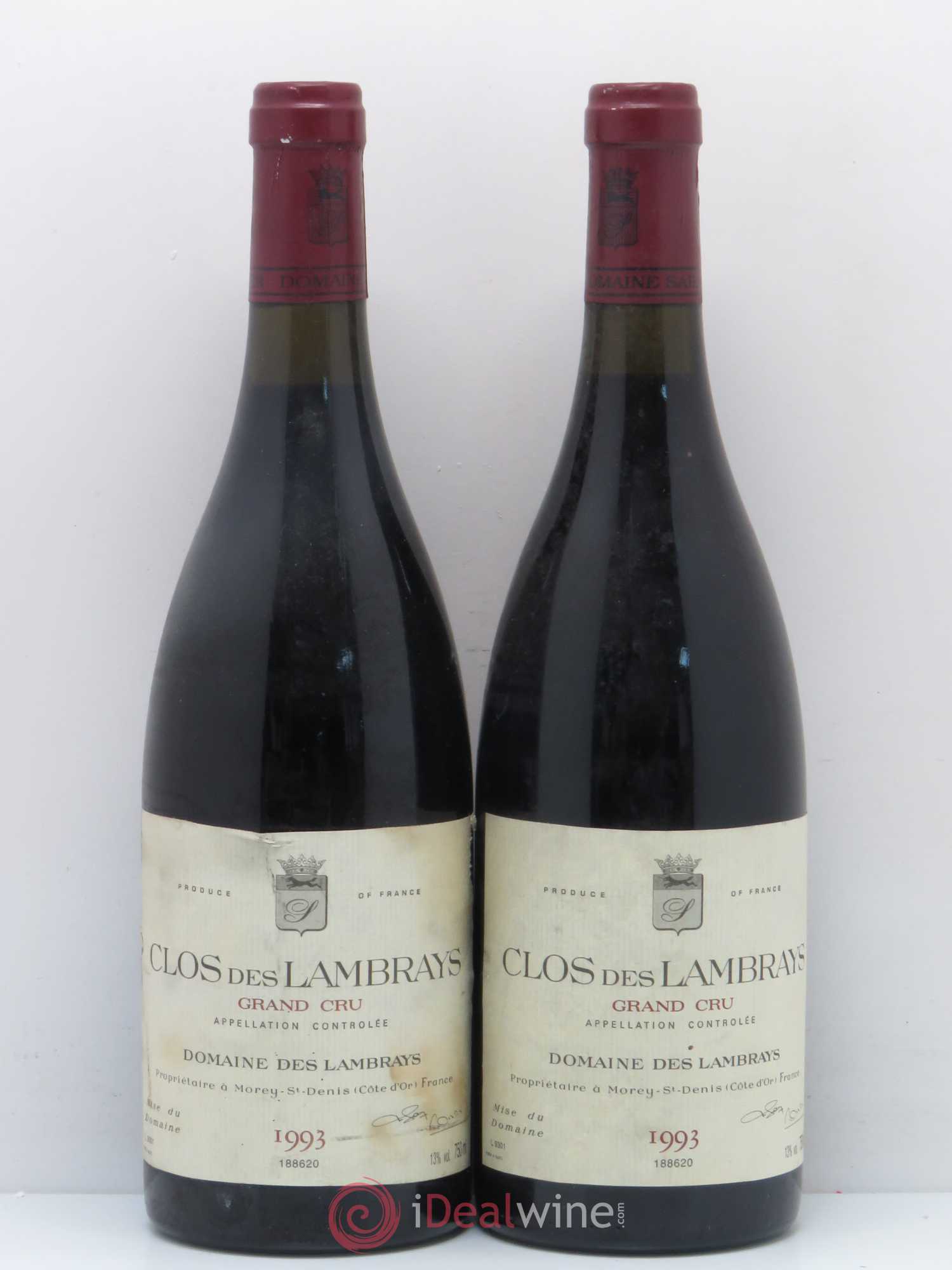 Clos des Lambrays Grand Cru Domaine des Lambrays 1993 - Lot de 2 bouteilles - 0