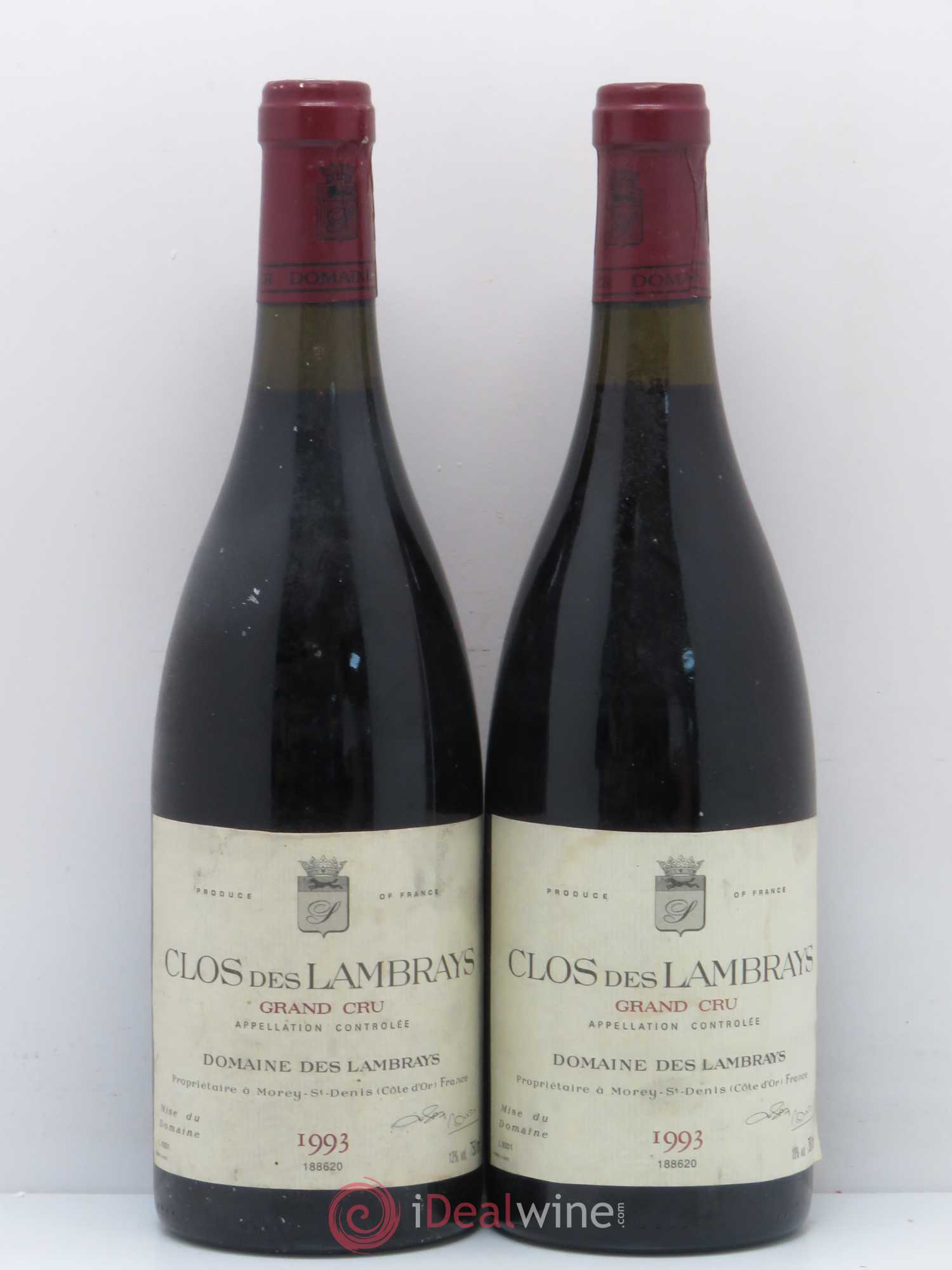 Clos des Lambrays Grand Cru Domaine des Lambrays 1993 - Lot de 2 bouteilles - 0