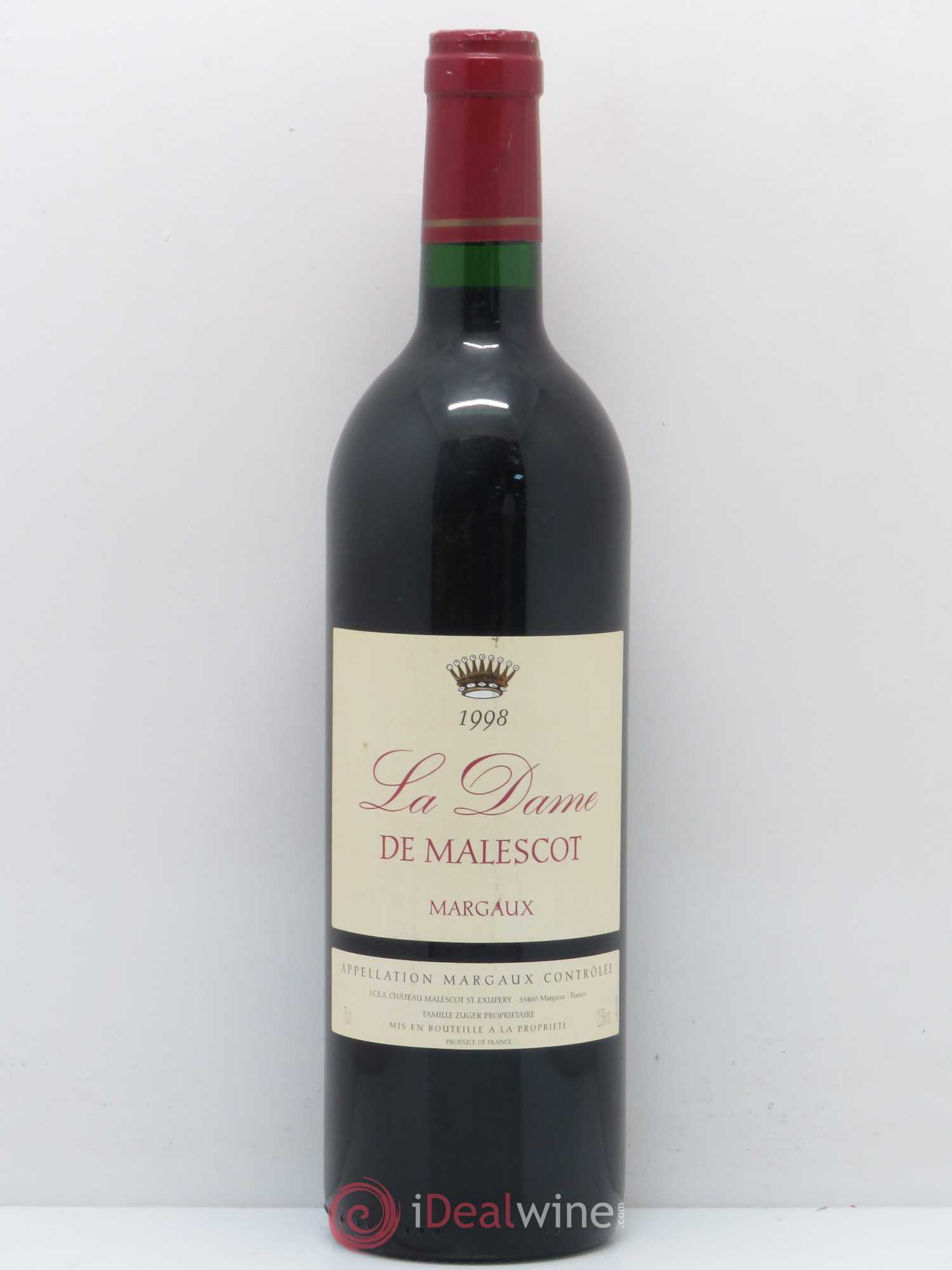 La Dame de Malescot 1998 - Lot de 1 bouteille - 0
