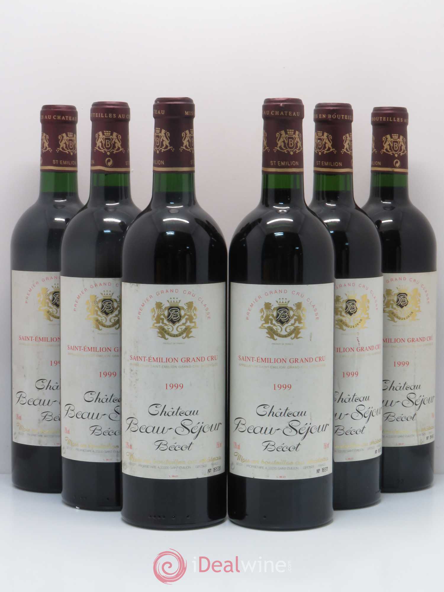 Château Beau-Séjour Bécot 1er Grand Cru Classé B 1999 - Lot de 6 bouteilles - 0