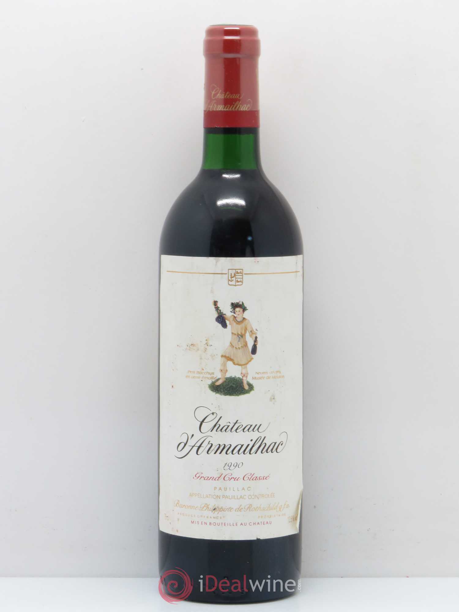 Château d' Armailhac - Mouton Baron(ne) Philippe 5ème Grand Cru Classé 1990 - Lot de 1 bouteille - 0