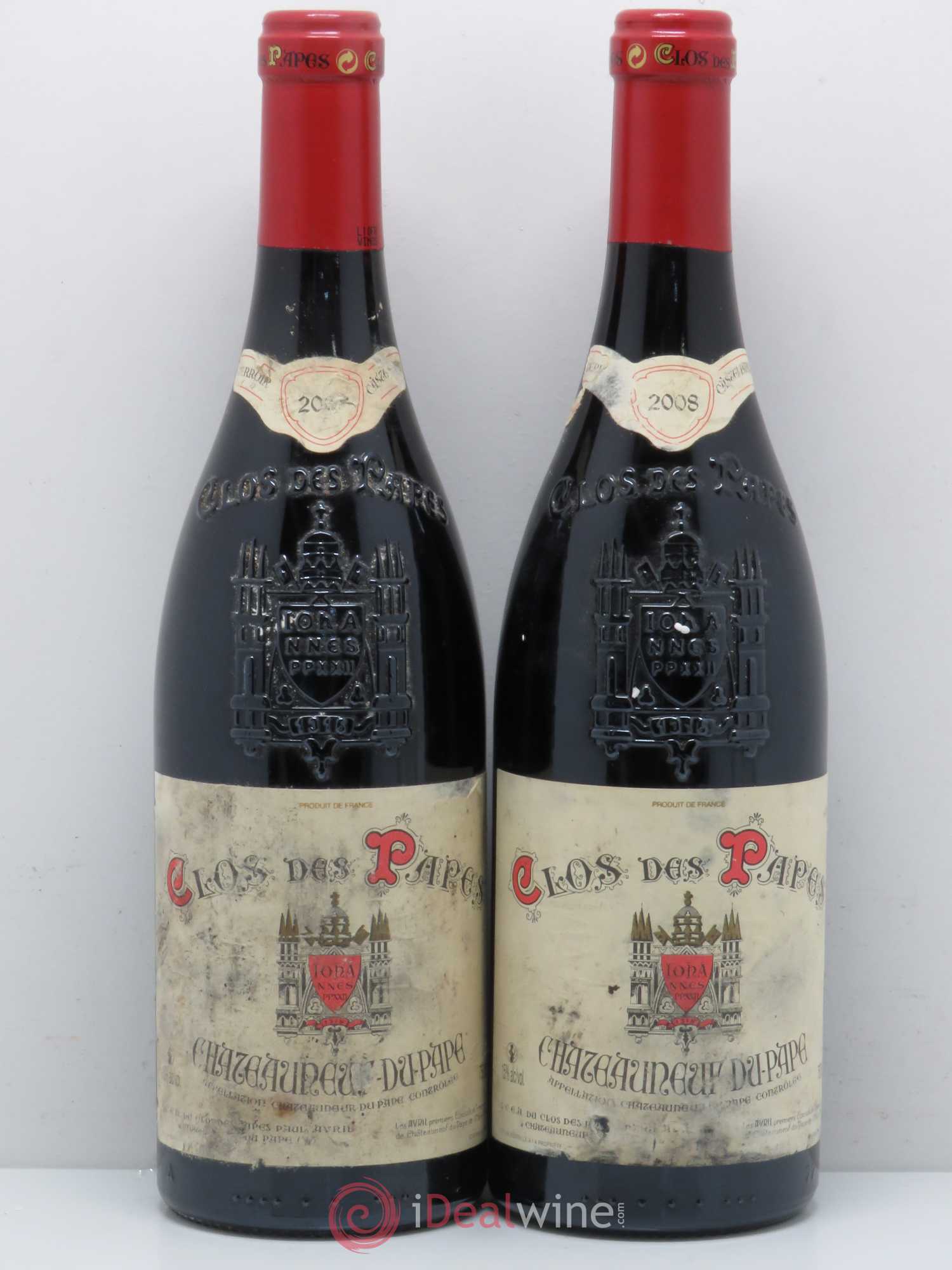 Châteauneuf-du-Pape Clos des Papes - Paul Avril 2008 - Lot de 2 bouteilles - 0
