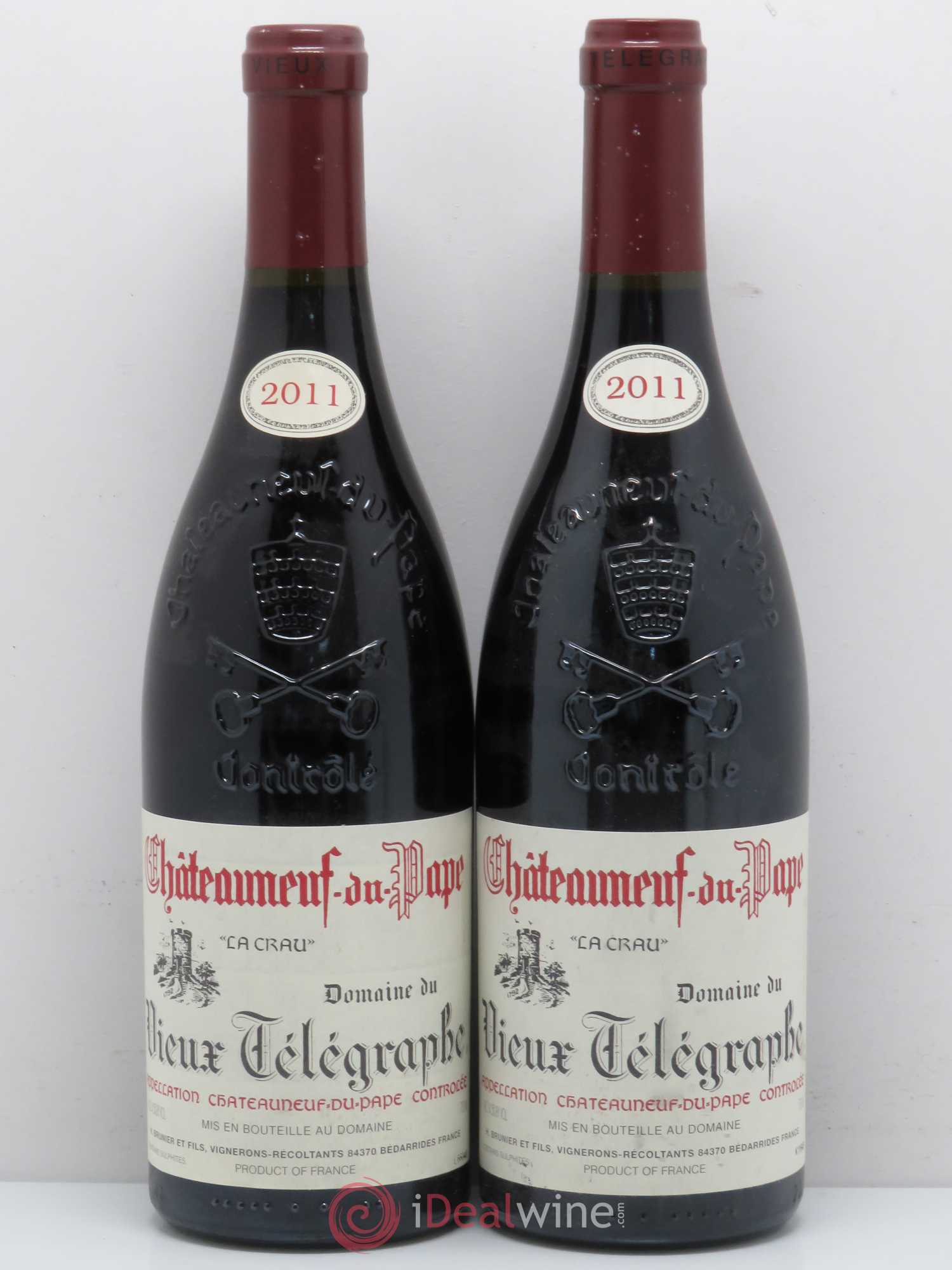 Châteauneuf-du-Pape Vieux Télégraphe (Domaine du) Vignobles Brunier 2011 - Lotto di 2 bottiglie - 0