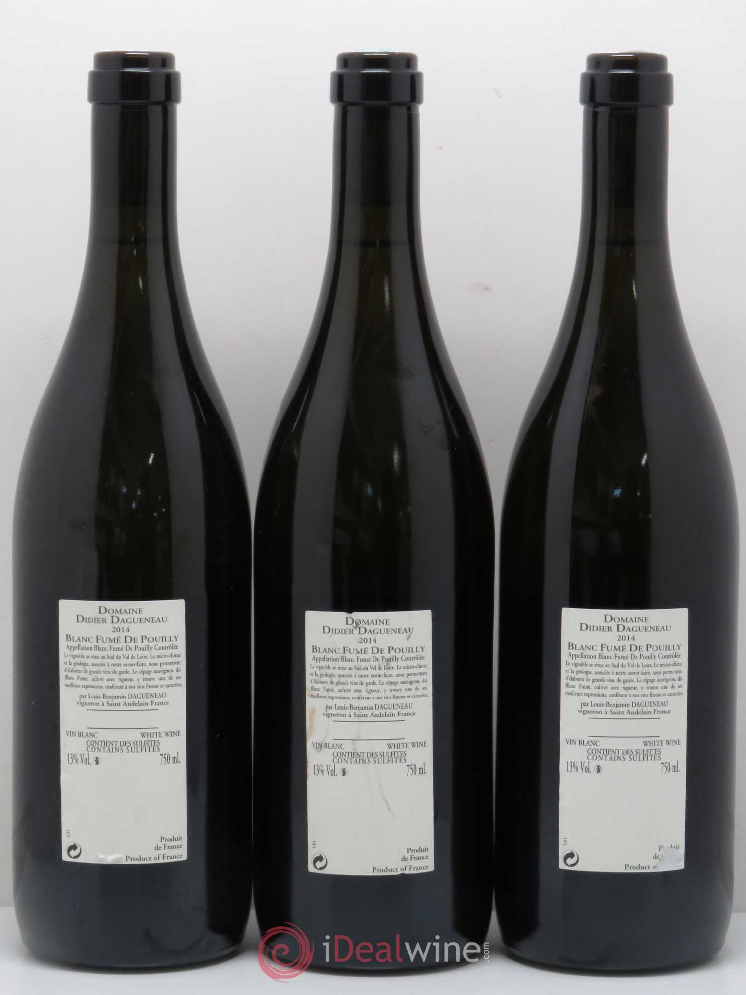 Vin de France (anciennement Pouilly-Fumé) Buisson Renard Dagueneau (Domaine Didier - Louis-Benjamin) 2014 - Lot de 3 bouteilles - 1