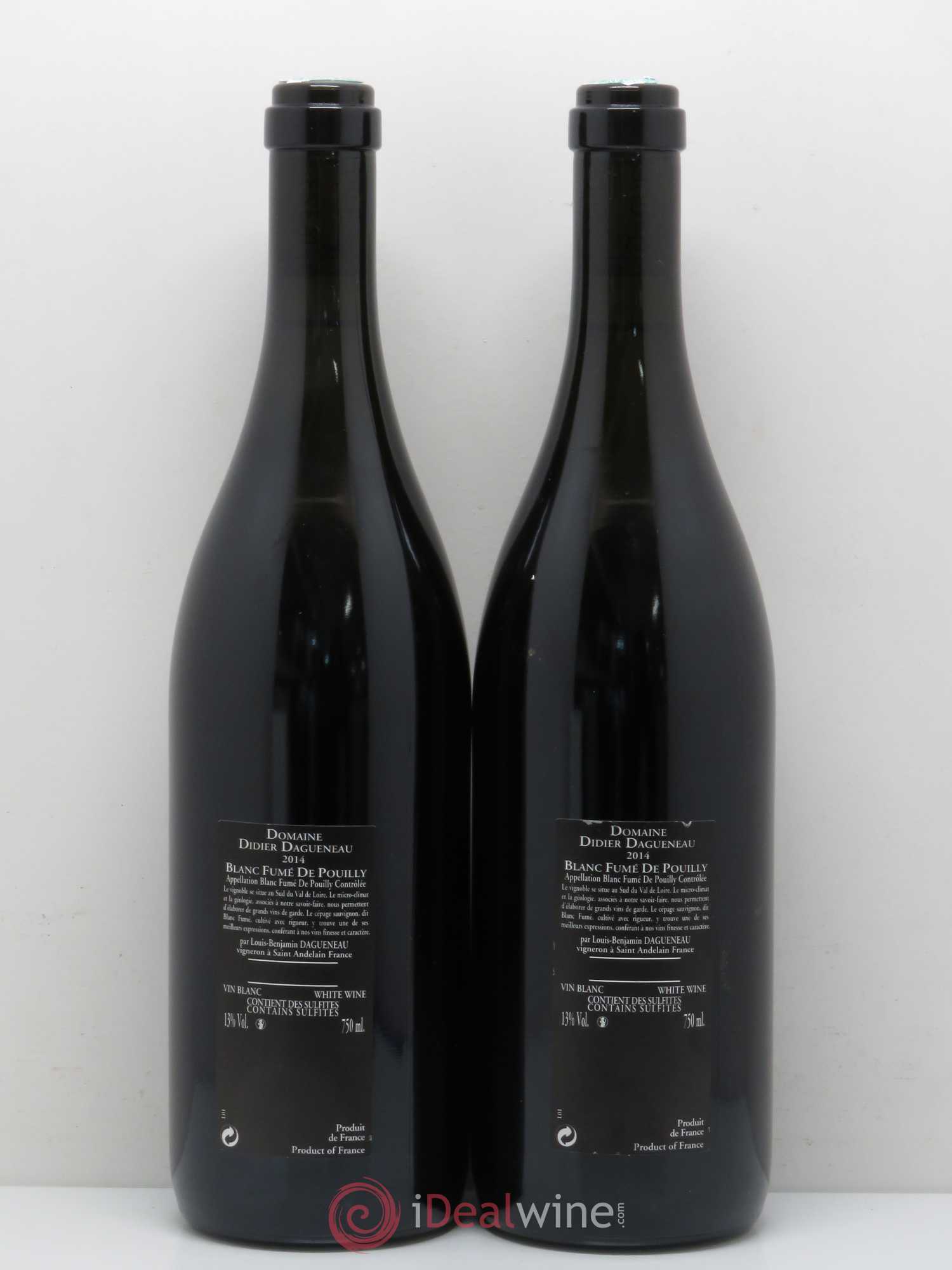 Vin de France (anciennement Pouilly-Fumé) Silex Dagueneau (Domaine Didier - Louis-Benjamin) 2014 - Lot de 2 bouteilles - 1