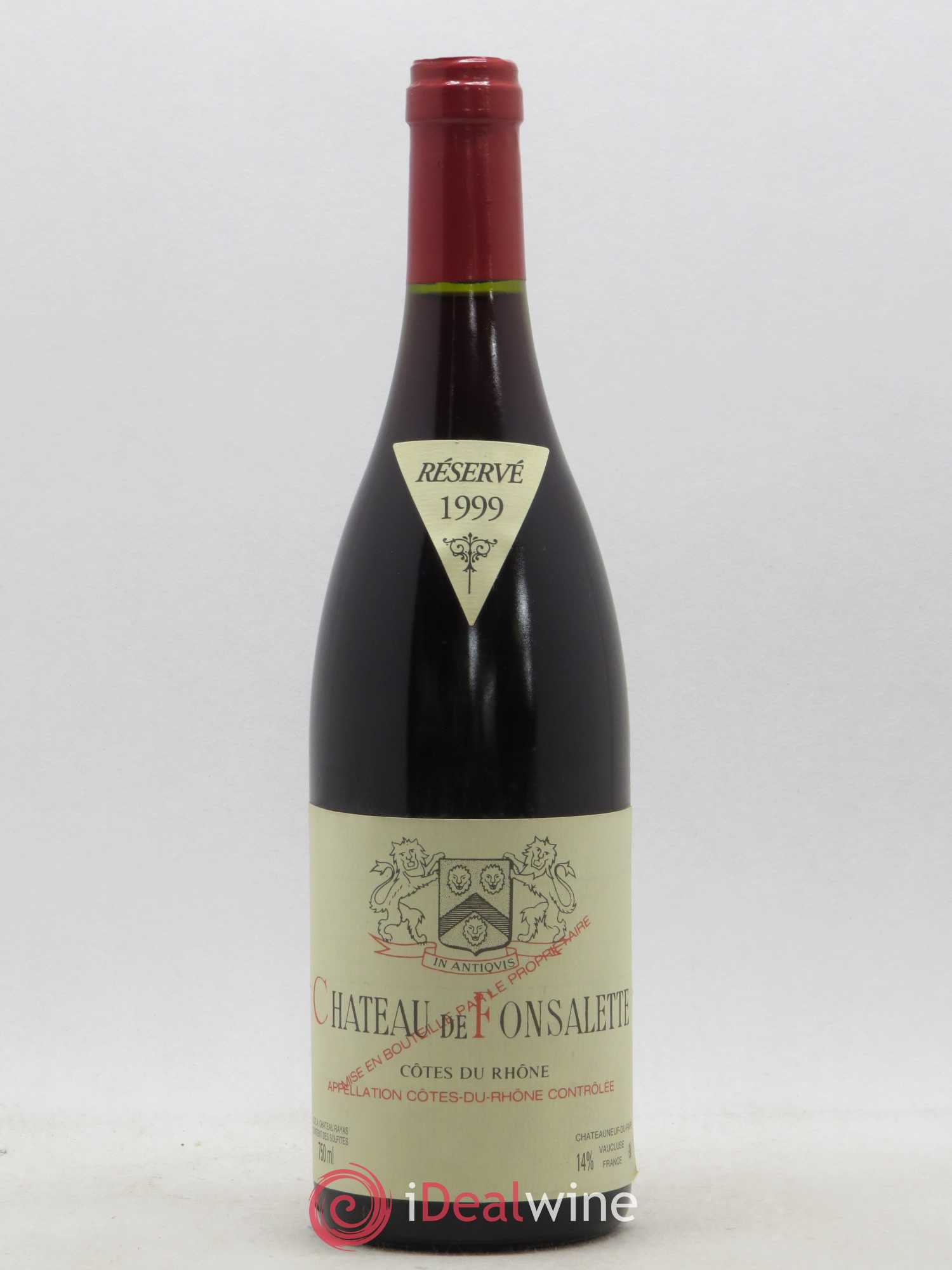 Côtes-du-Rhône Château de Fonsalette Emmanuel Reynaud 1999 - Lot de 1 bouteille - 0
