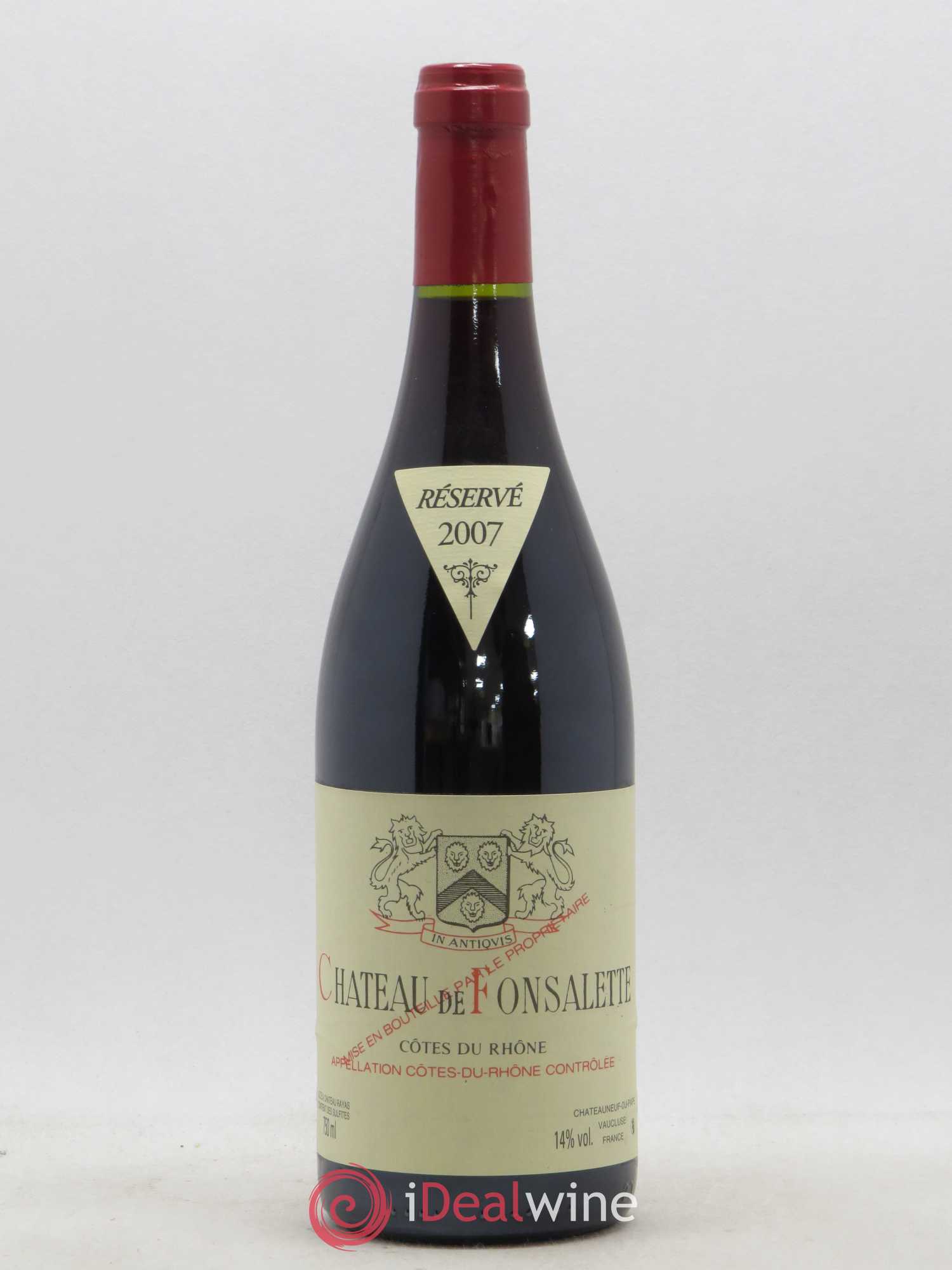 Côtes-du-Rhône Château de Fonsalette Emmanuel Reynaud 2007 - Lot de 1 bouteille - 0