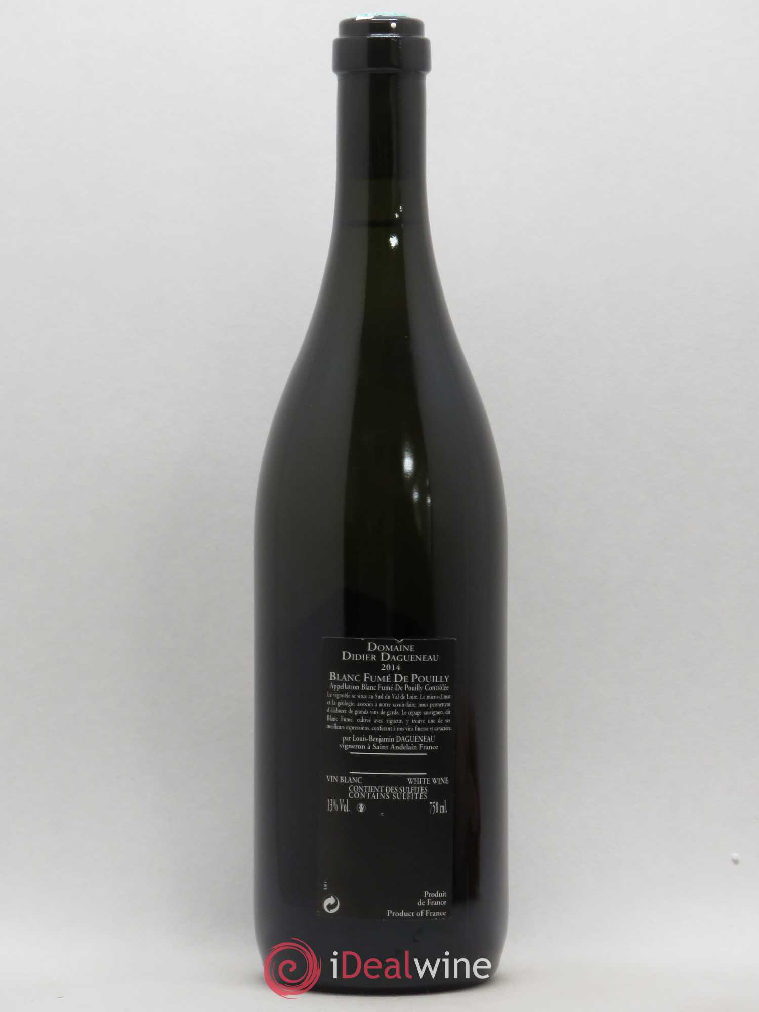 Vin de France (anciennement Pouilly-Fumé) Silex Dagueneau (Domaine Didier - Louis-Benjamin) 2014 - Lot de 1 bouteille - 1