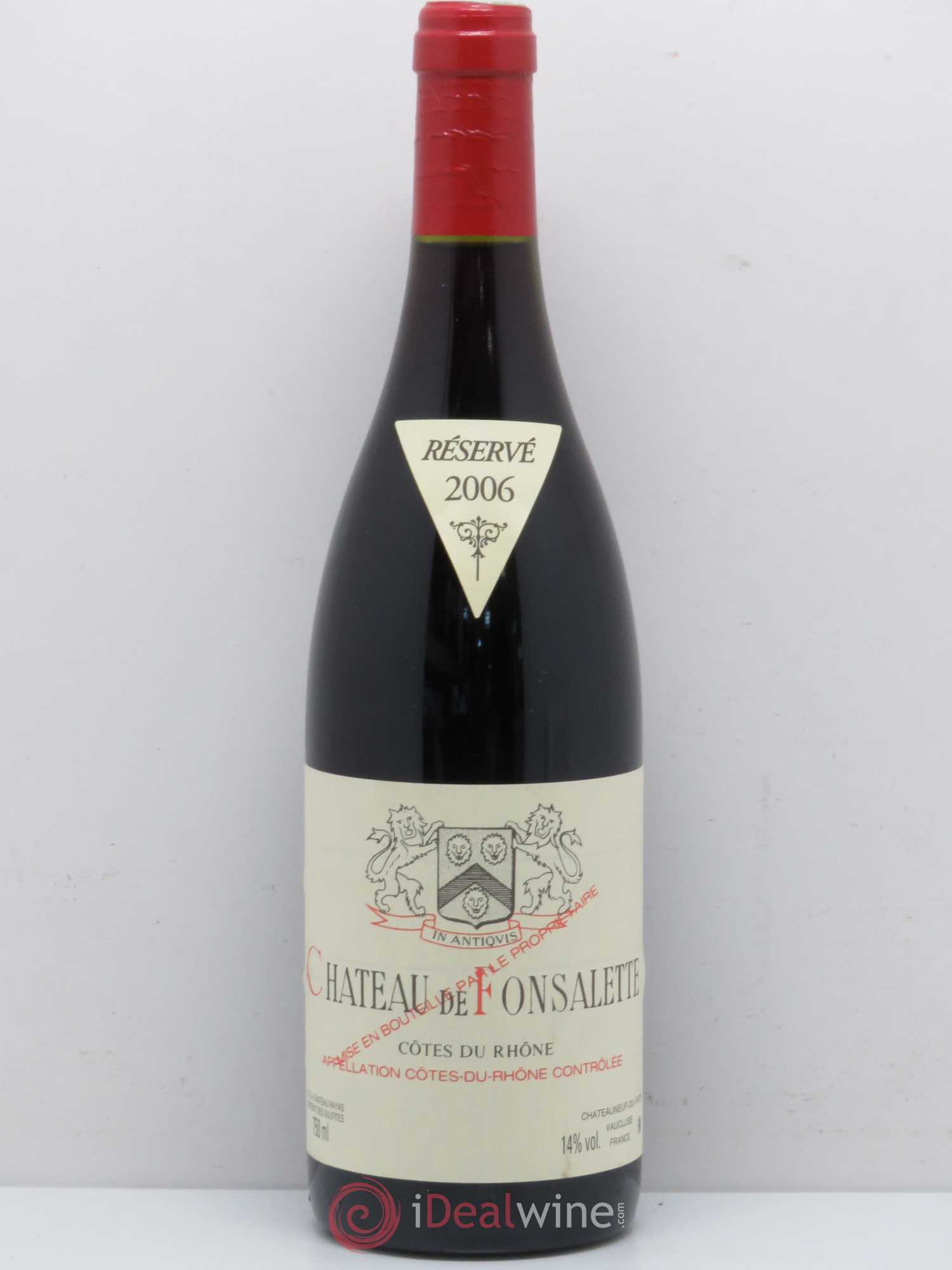 Côtes-du-Rhône Château de Fonsalette Emmanuel Reynaud 2006 - Lot de 1 bouteille - 0