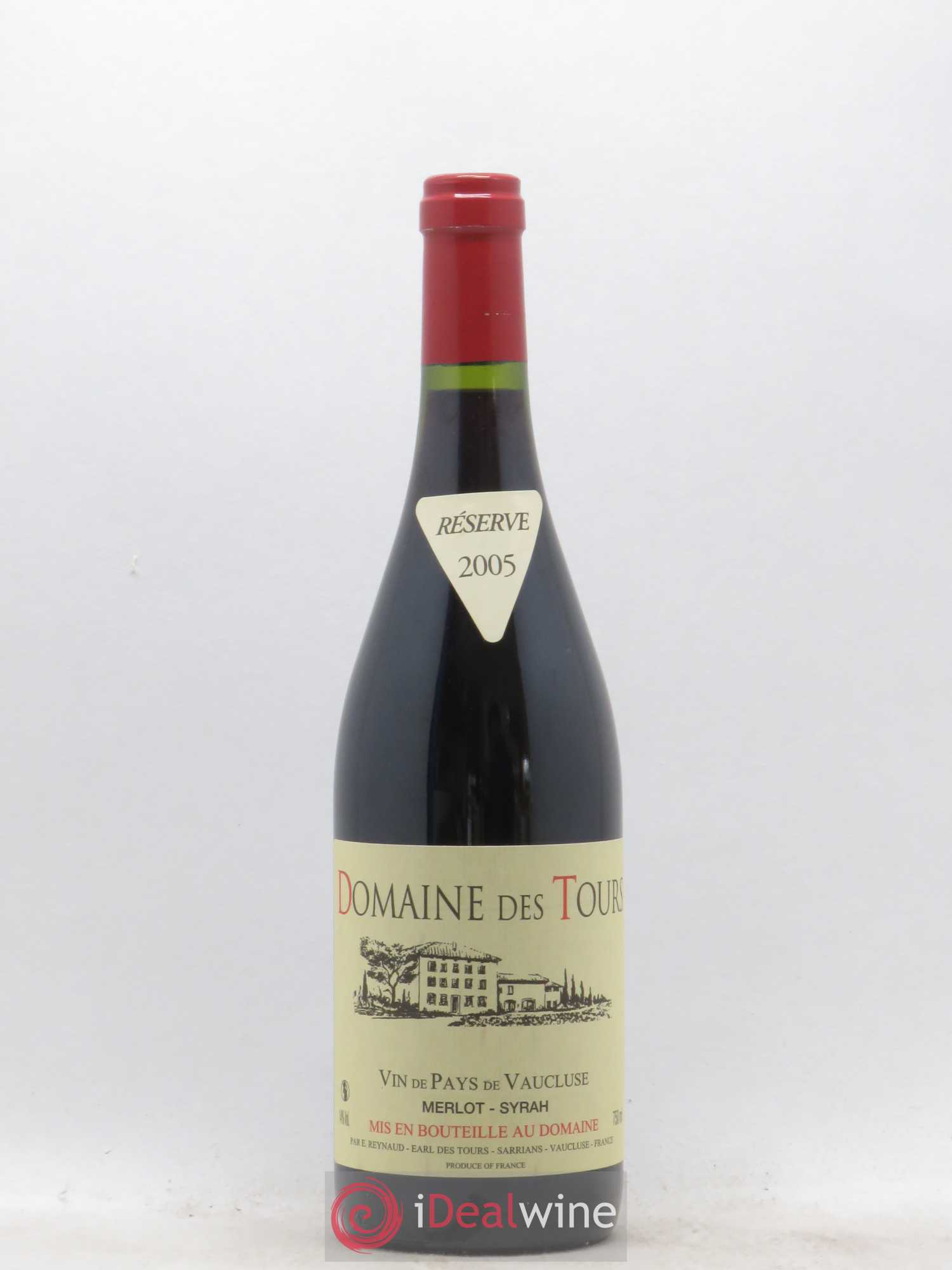 Vaucluse Domaine des Tours Merlot-Syrah Emmanuel Reynaud 2005 - Lot de 1 bouteille - 0