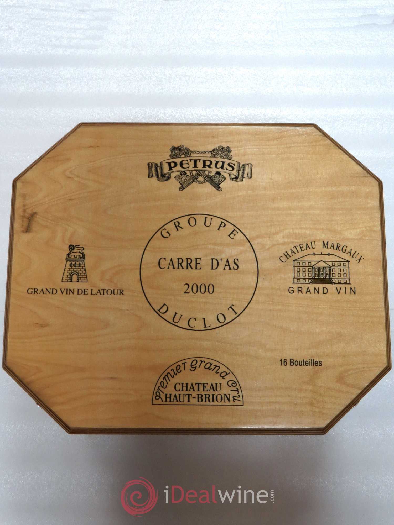 Caisse Carré d'As (4 Petrus, 4 Margaux, 4 Latour, 4 Haut Brion) 2000 - Posten von 16 Flaschen - 6