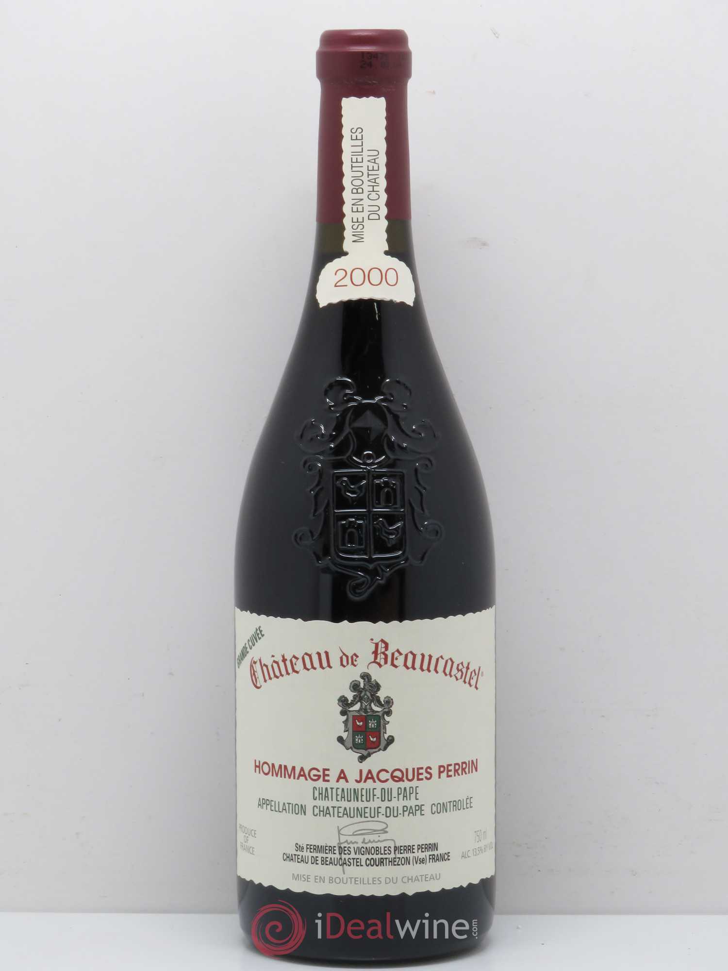 Châteauneuf-du-Pape Château de Beaucastel Hommage à Jacques Perrin Famille Perrin 2000 - Lot de 1 bouteille - 0