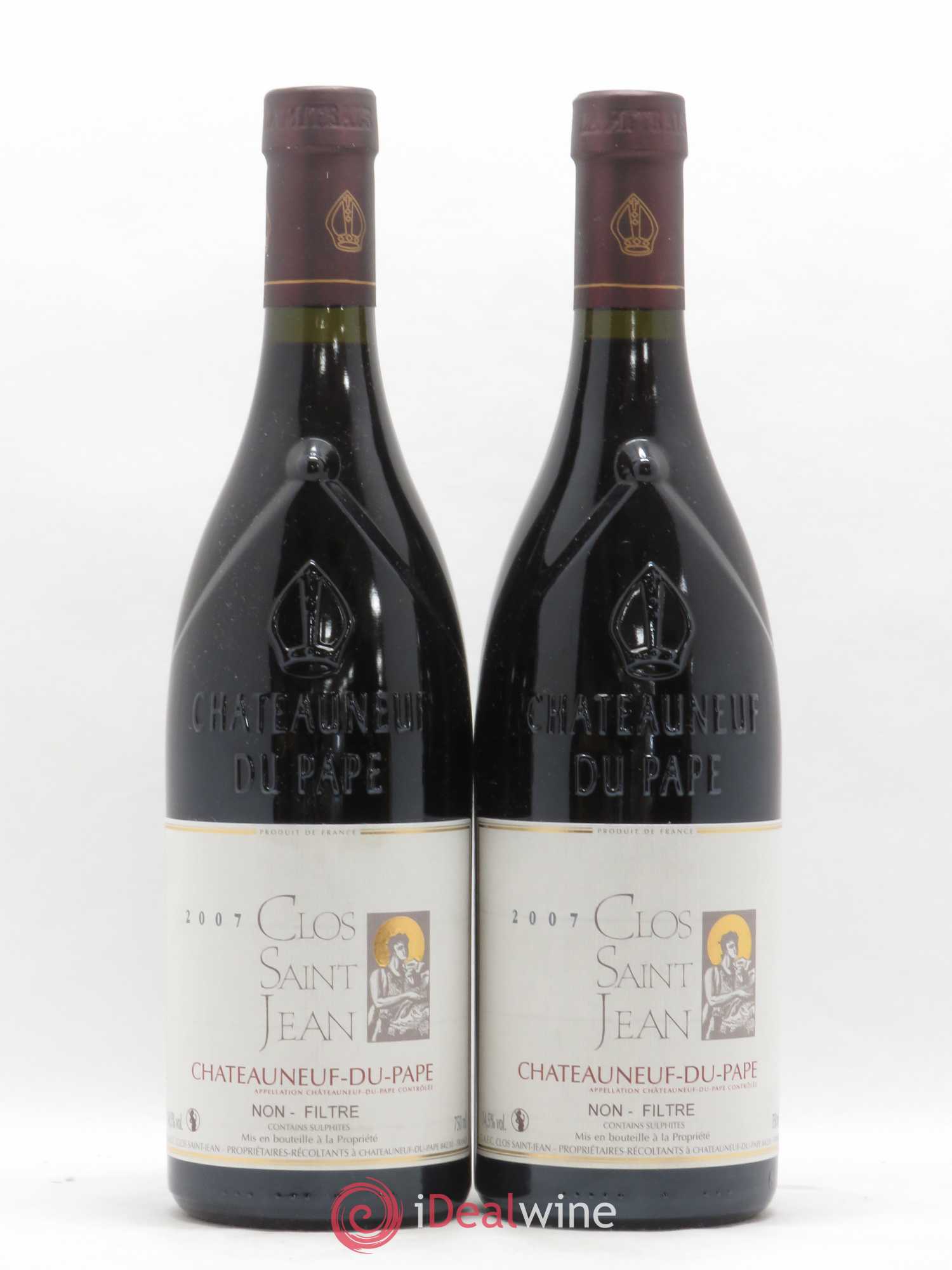 Châteauneuf-du-Pape Clos Saint-Jean Pascal et Vincent Maurel 2007 - Lot de 2 bouteilles - 0