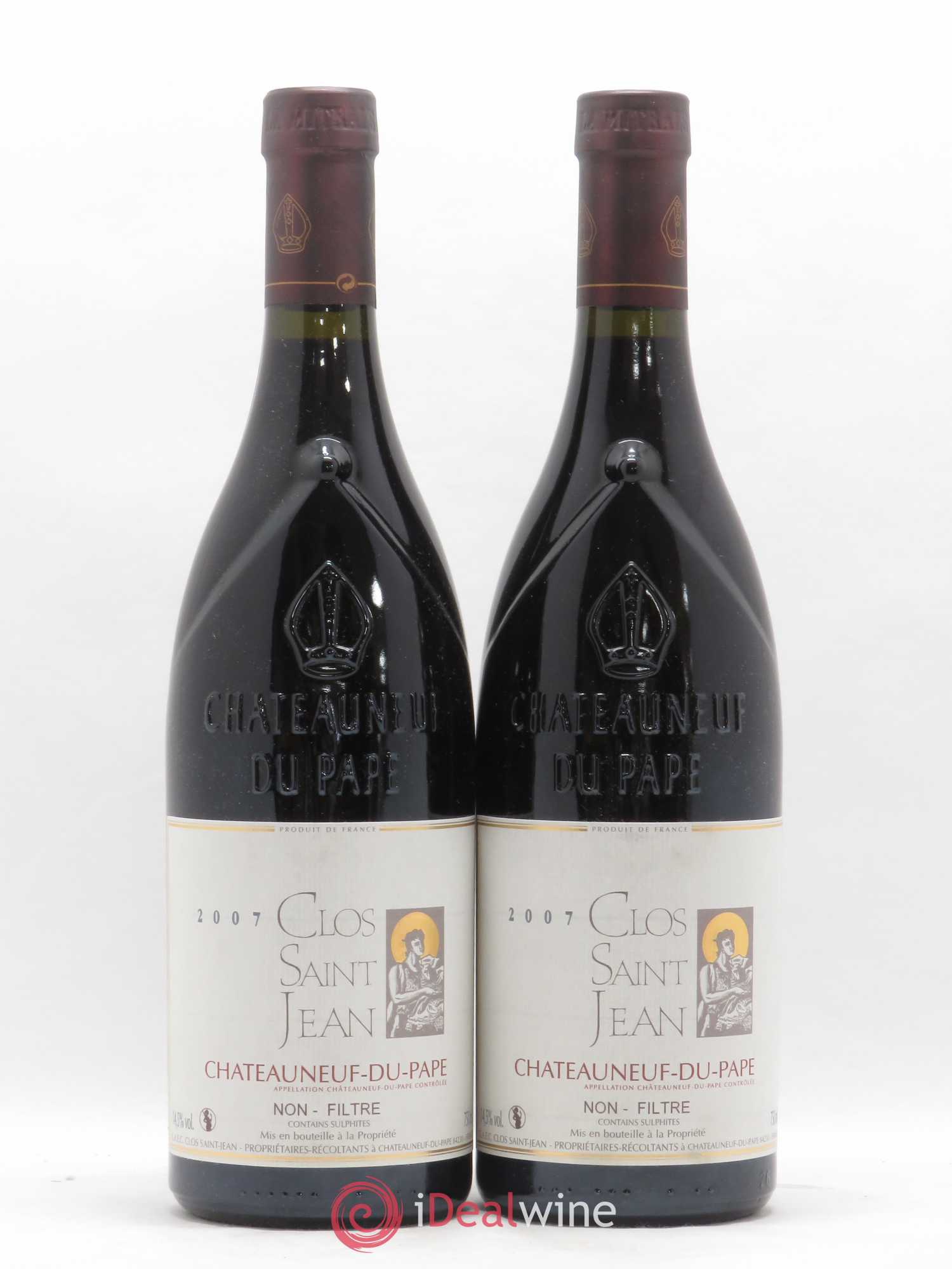 Châteauneuf-du-Pape Clos Saint-Jean Pascal et Vincent Maurel 2007 - Posten von 2 Flaschen - 0