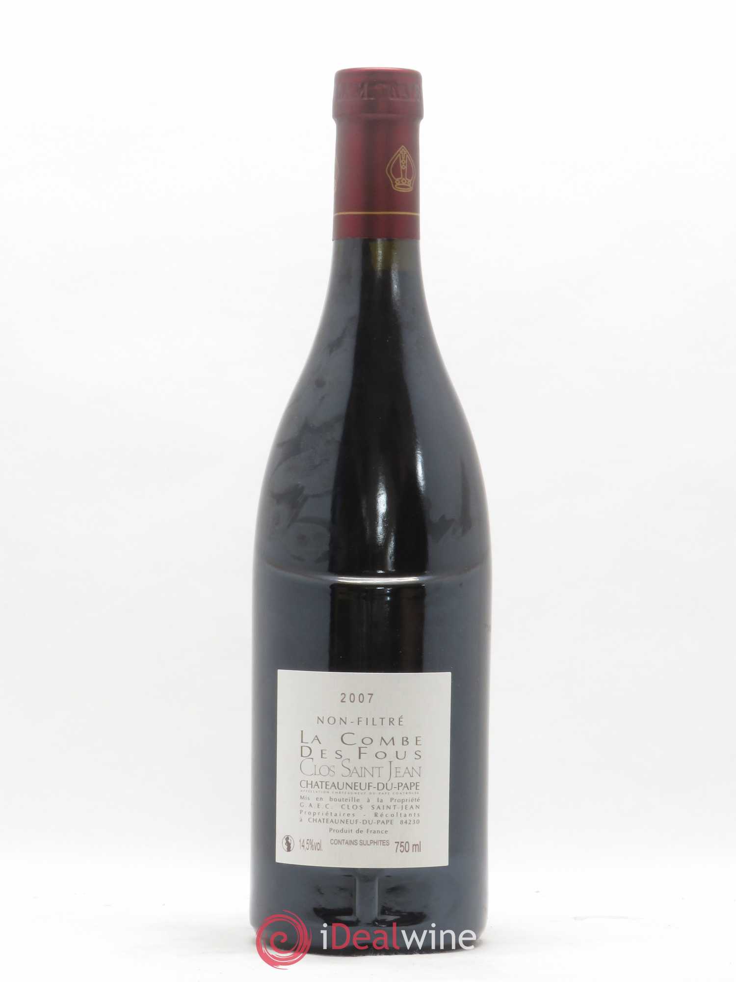 Châteauneuf-du-Pape Clos Saint-Jean La Combe des Fous Pascal et Vincent Maurel 2007 - Lot de 1 bouteille - 1