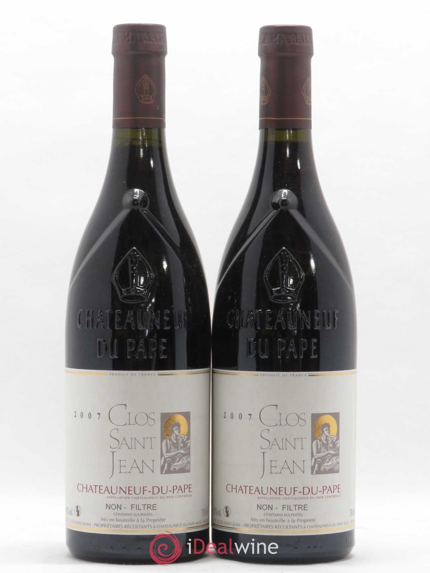 Châteauneuf-du-Pape Clos Saint-Jean Pascal et Vincent Maurel 2007 - Lot de 2 bouteilles - 0