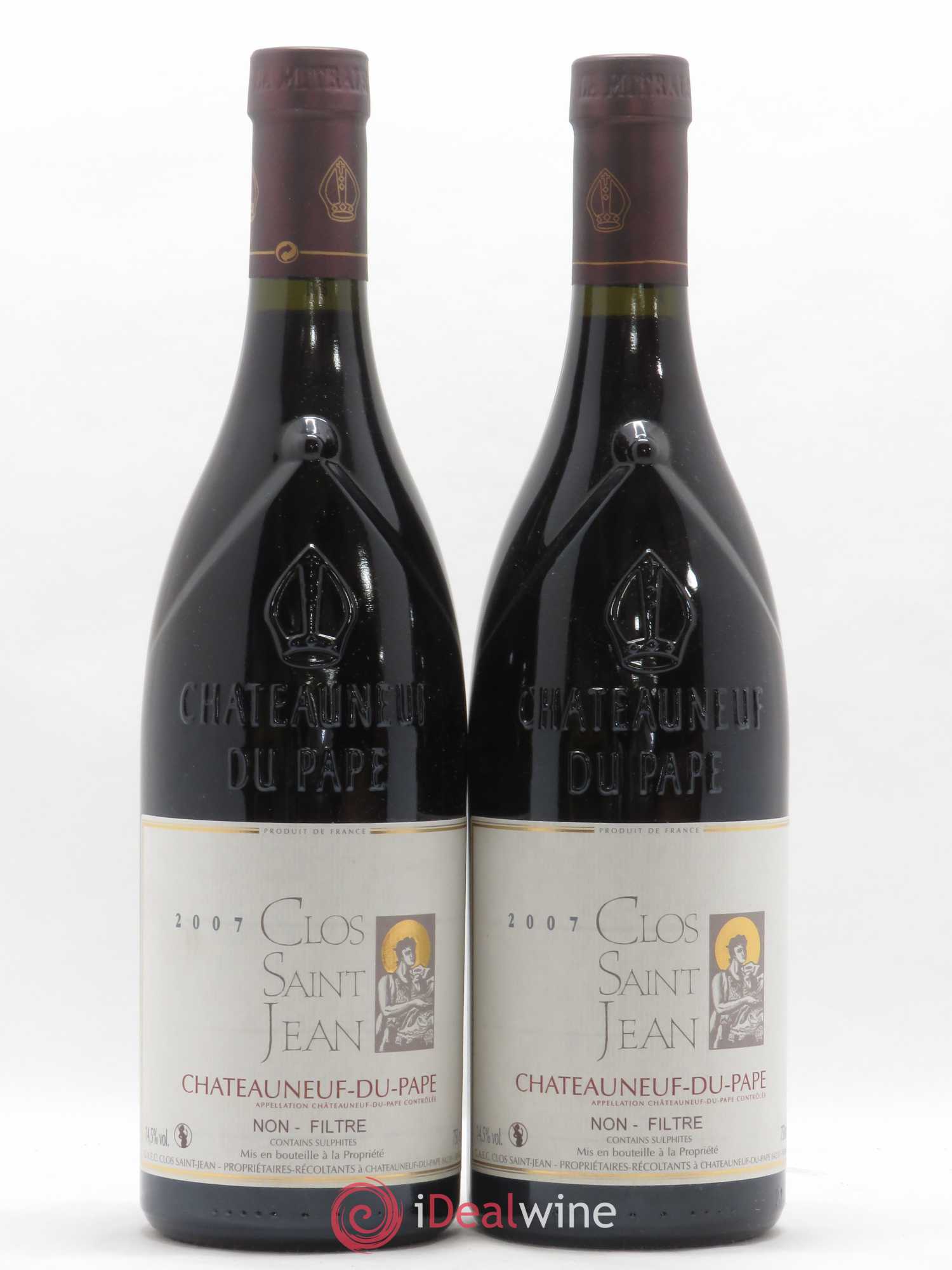 Châteauneuf-du-Pape Clos Saint-Jean Pascal et Vincent Maurel 2007 - Lot de 2 bouteilles - 0