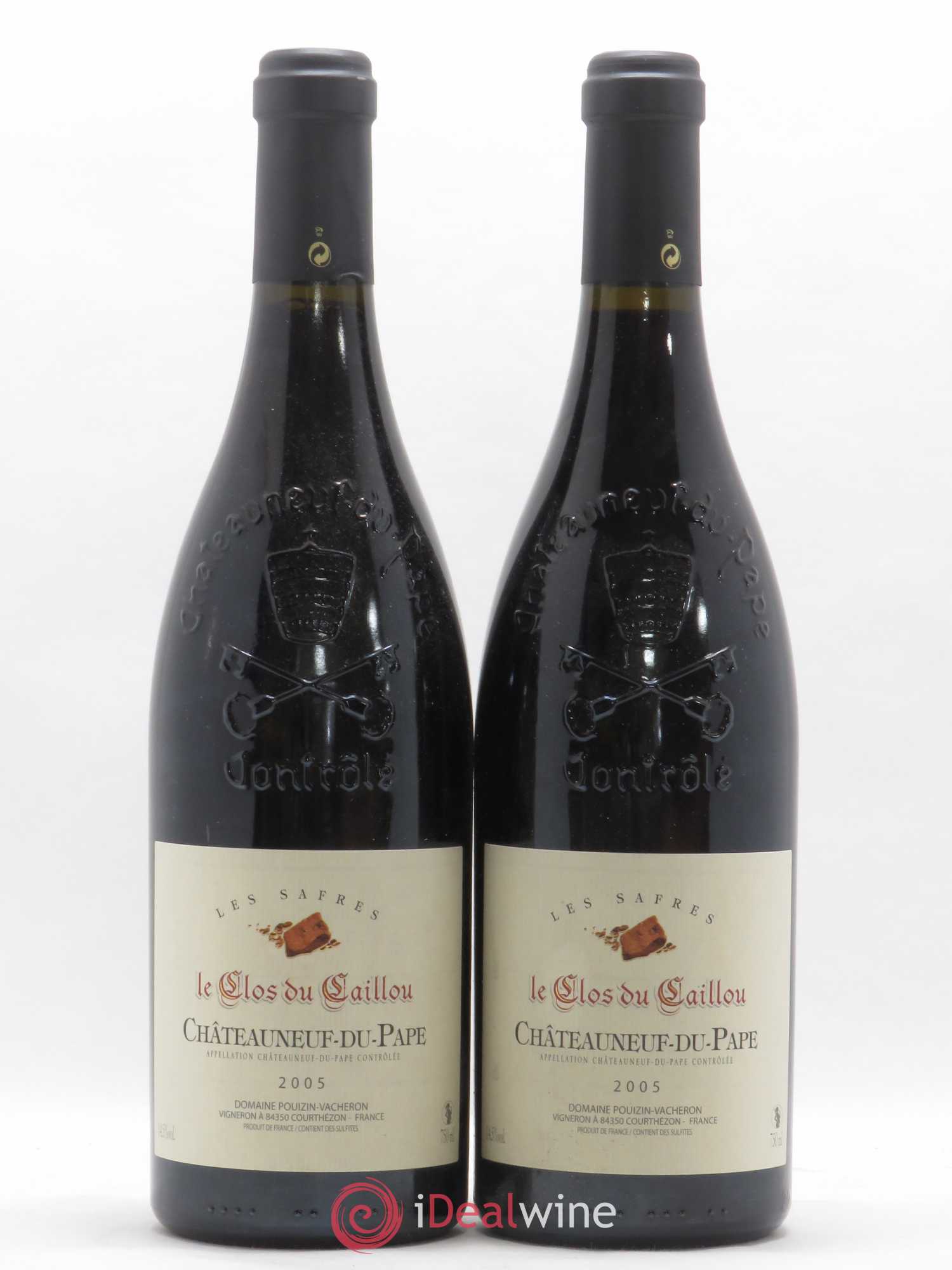 Châteauneuf-du-Pape Le Clos du Caillou Les Safres Sylvie Vacheron 2005 - Lotto di 2 bottiglie - 0