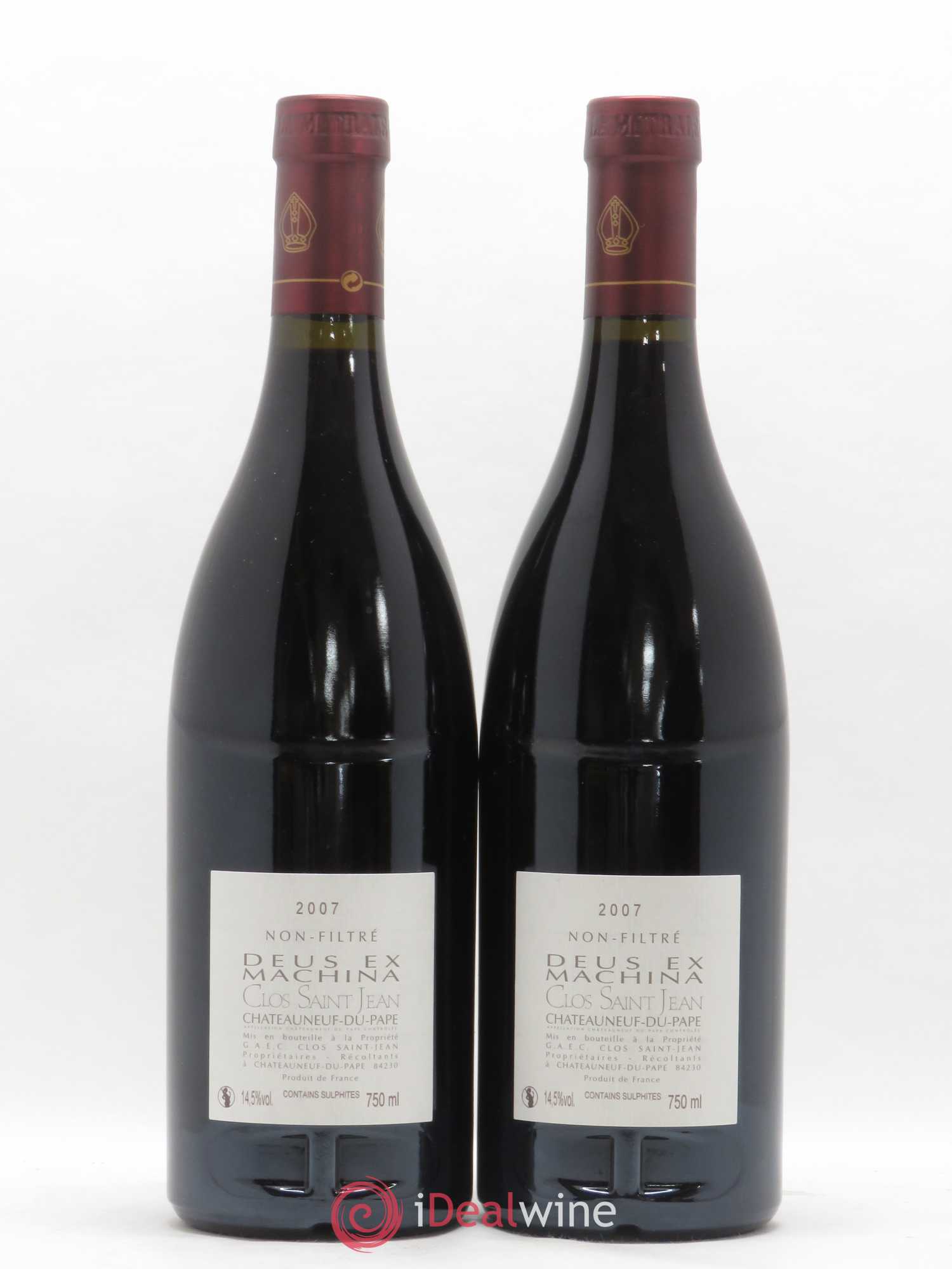 Châteauneuf-du-Pape Clos Saint-Jean Deus Ex Machina Pascal et Vincent Maurel 2007 - Lot de 2 bouteilles - 1