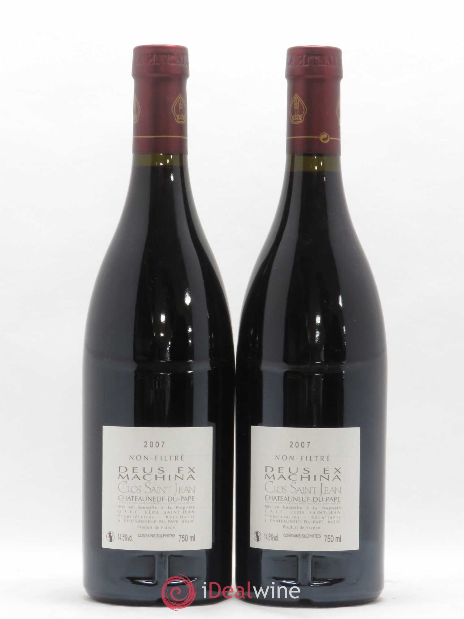 Châteauneuf-du-Pape Clos Saint-Jean Deus Ex Machina Pascal et Vincent Maurel 2007 - Lot de 2 bouteilles - 1