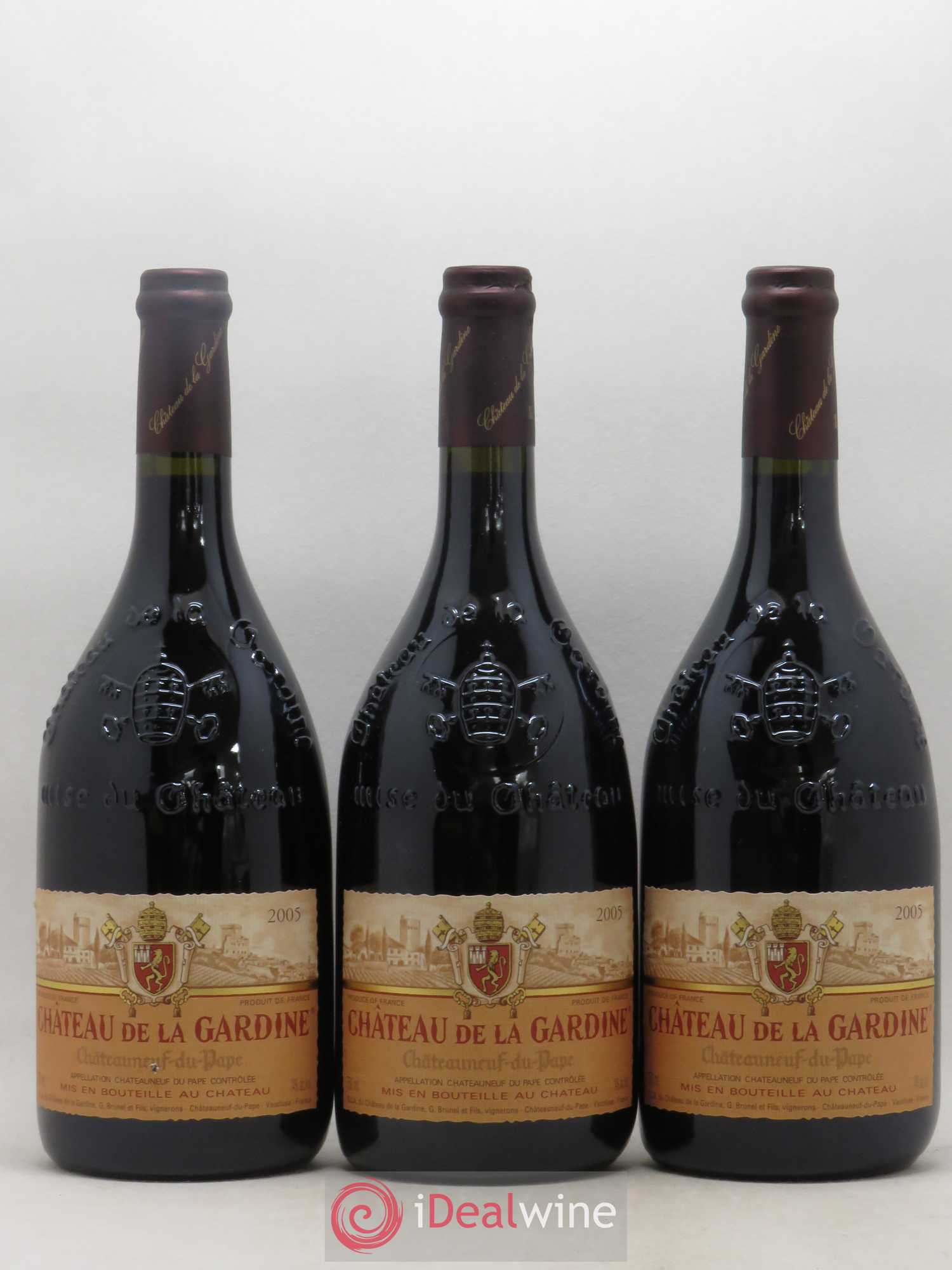 Châteauneuf-du-Pape Château de La Gardine Famille Brunel 2005 - Lot de 3 bouteilles - 0
