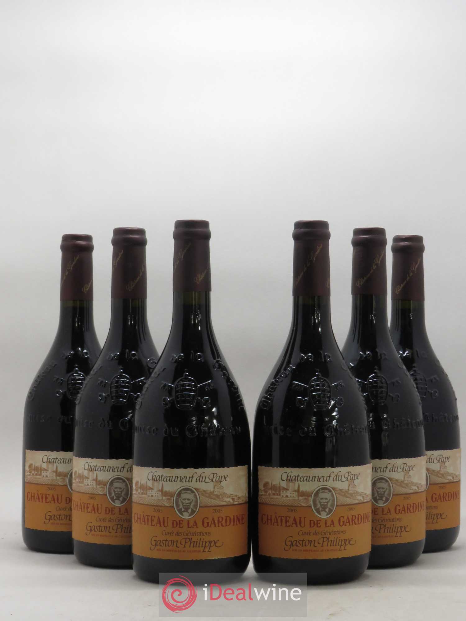 Châteauneuf-du-Pape Château de La Gardine Cuvée des Générations Gaston Philippe Famille Brunel Gaston Philippe 2005 - Lot de 6 bouteilles - 0