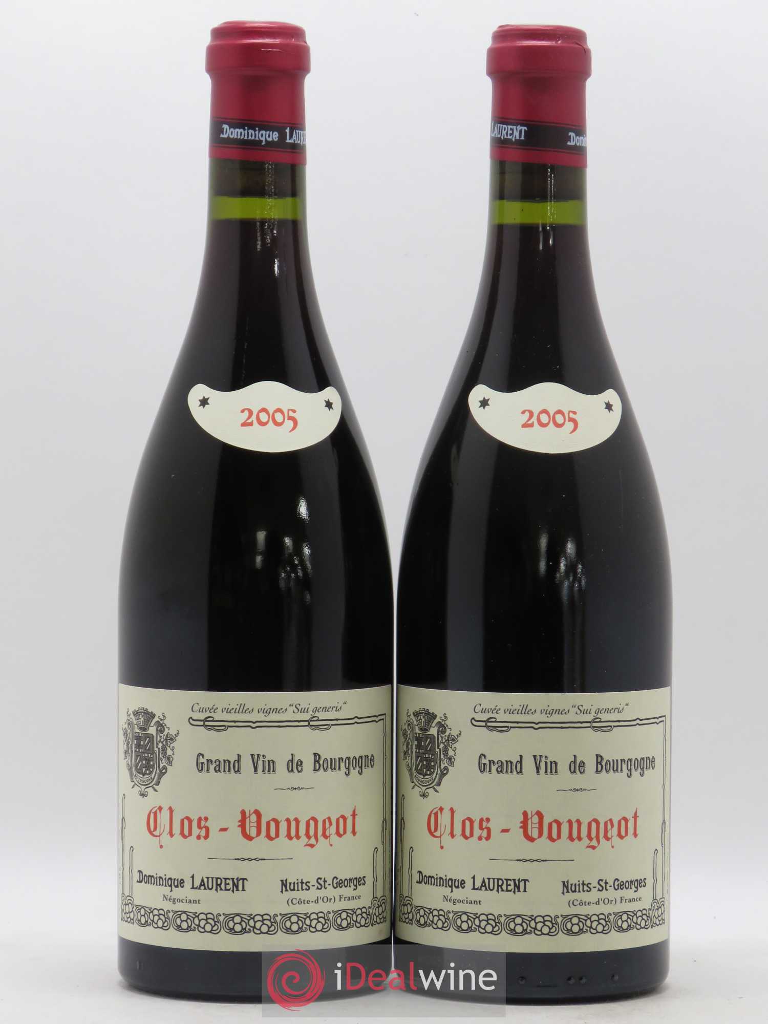 Clos de Vougeot Grand Cru Vieilles vignes Sui Generis Dominique Laurent 2005 - Lot de 2 bouteilles - 0